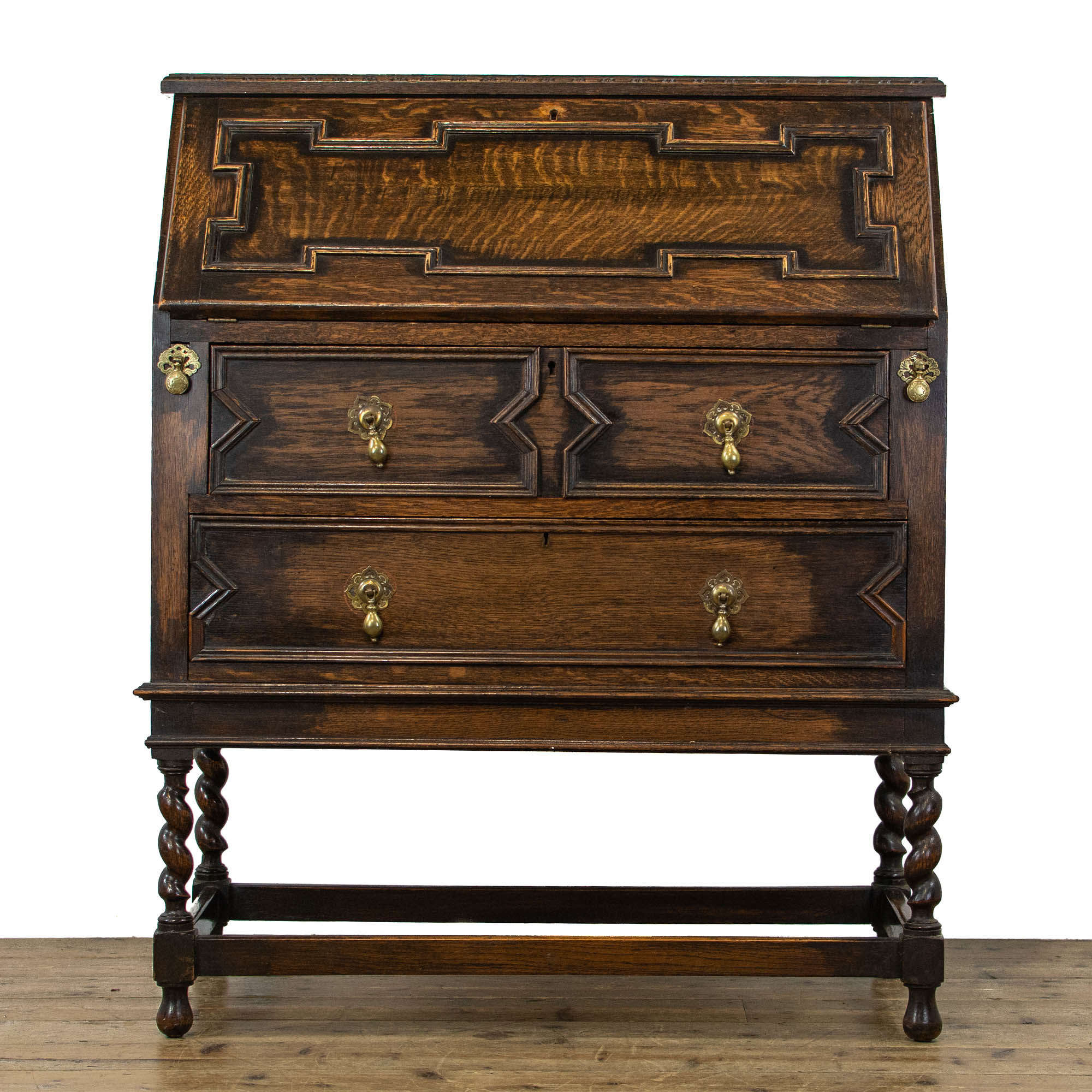 Jacobean Style Antique Oak Bureau