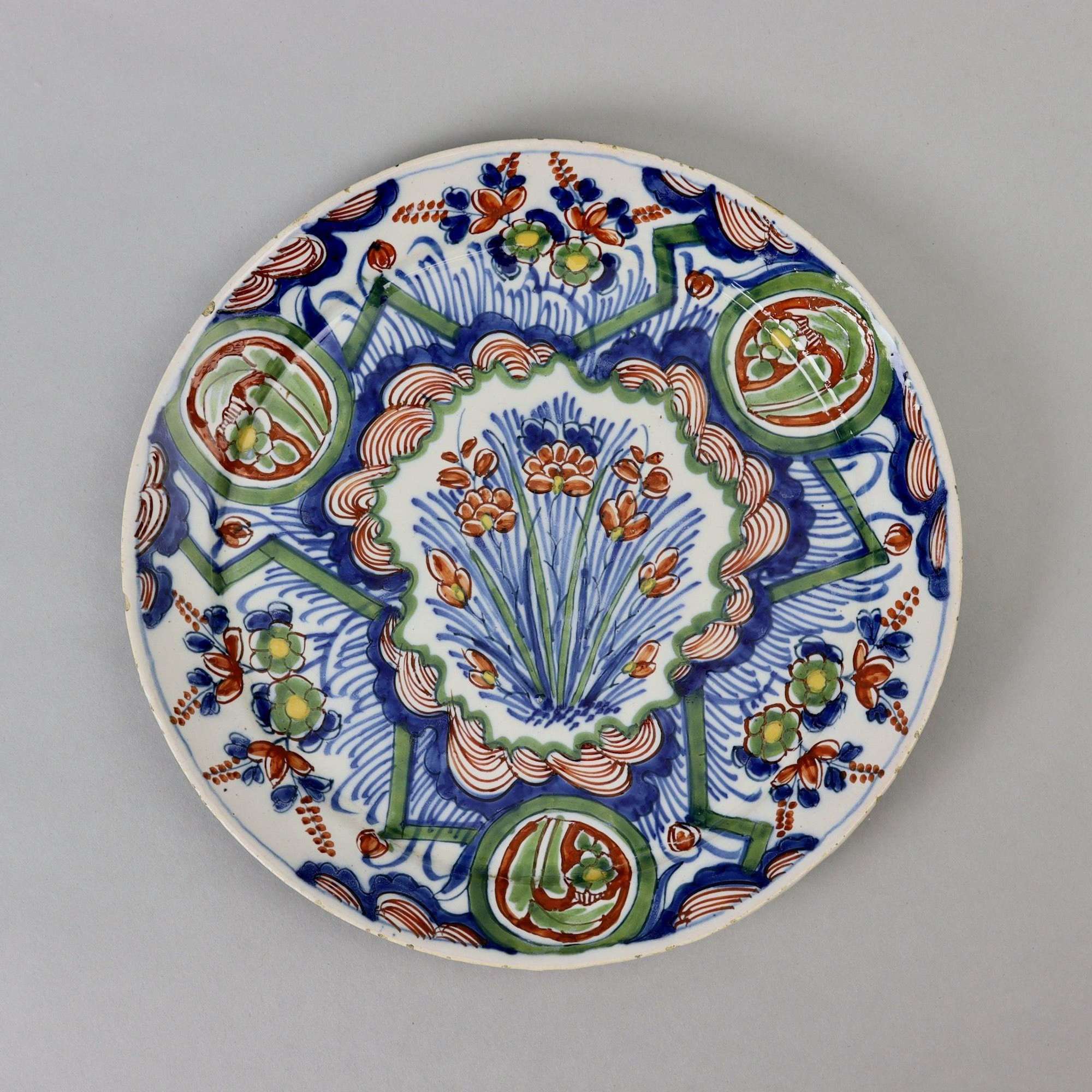 Colourful 18th Century Delft Plate