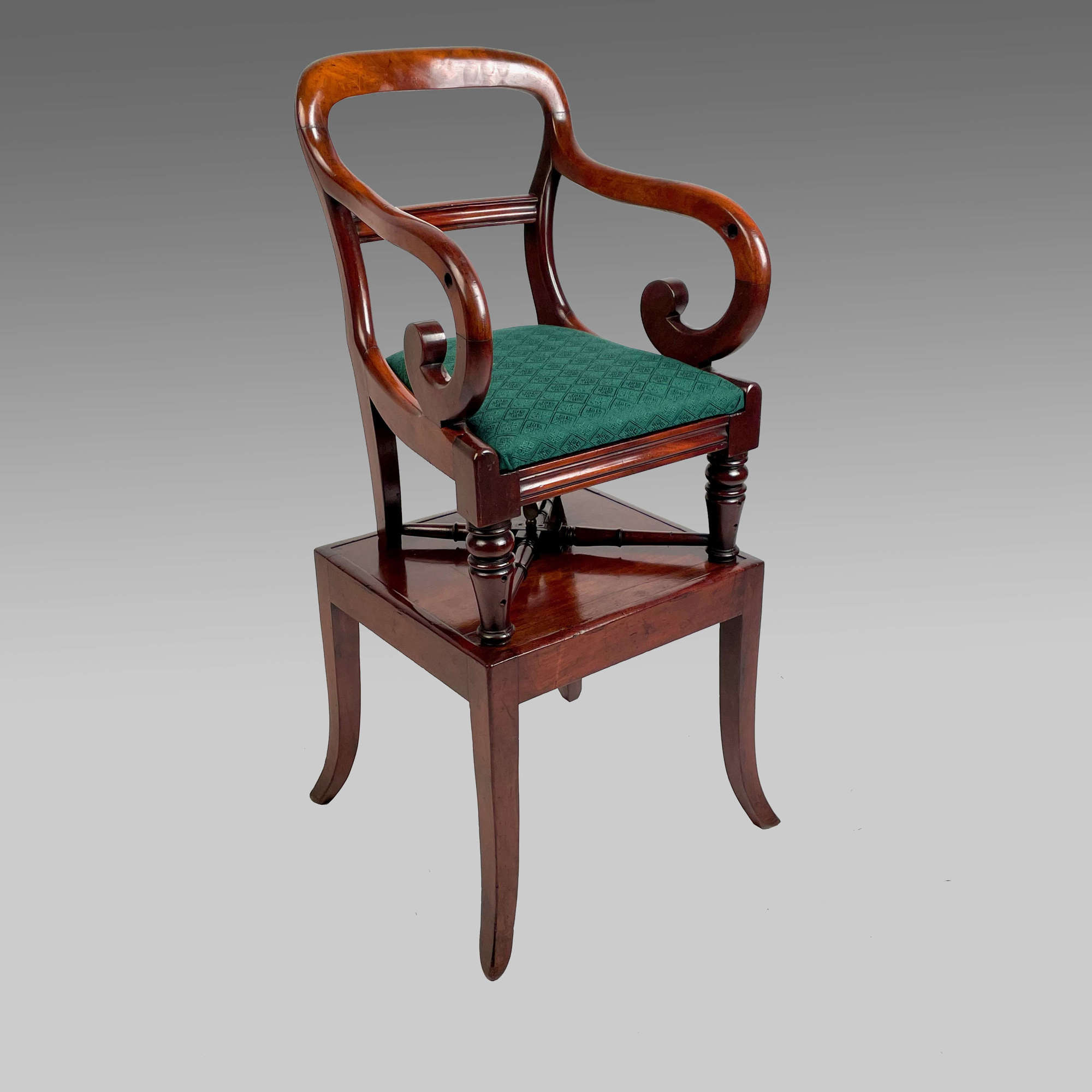 Regency mahogany child's chair on stand