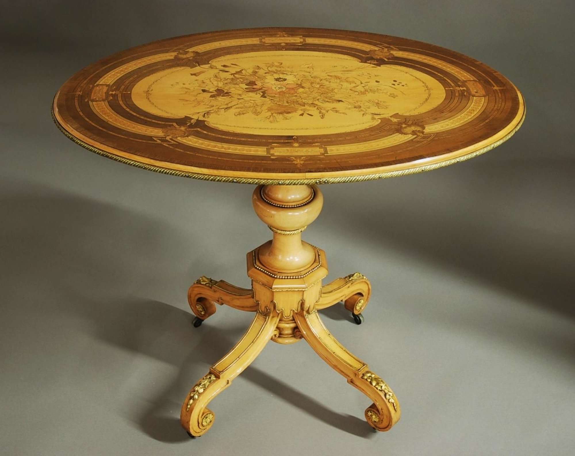 19thc exhibition quality inlaid centre table