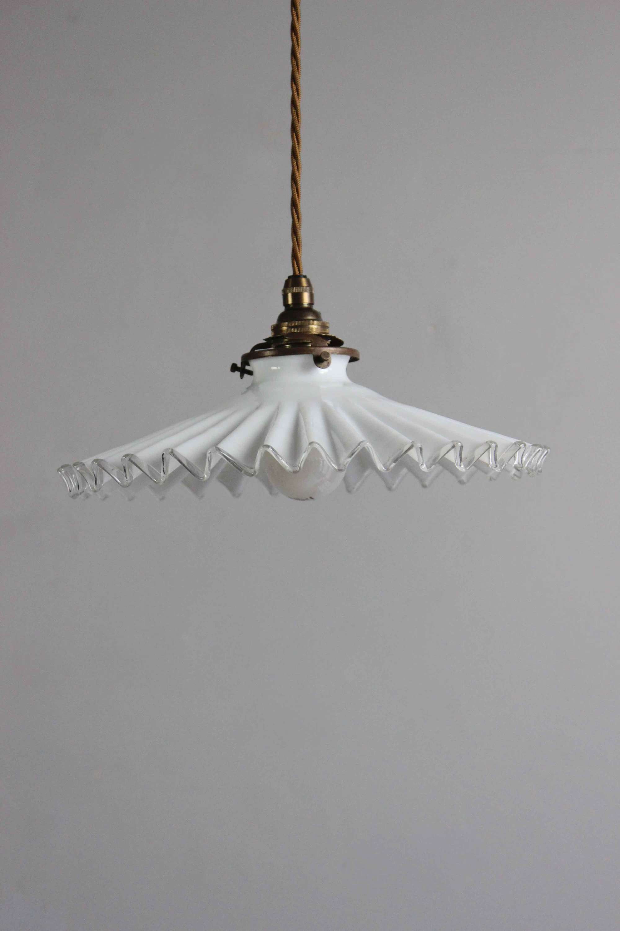 Pleated French   2 ply glass pendant