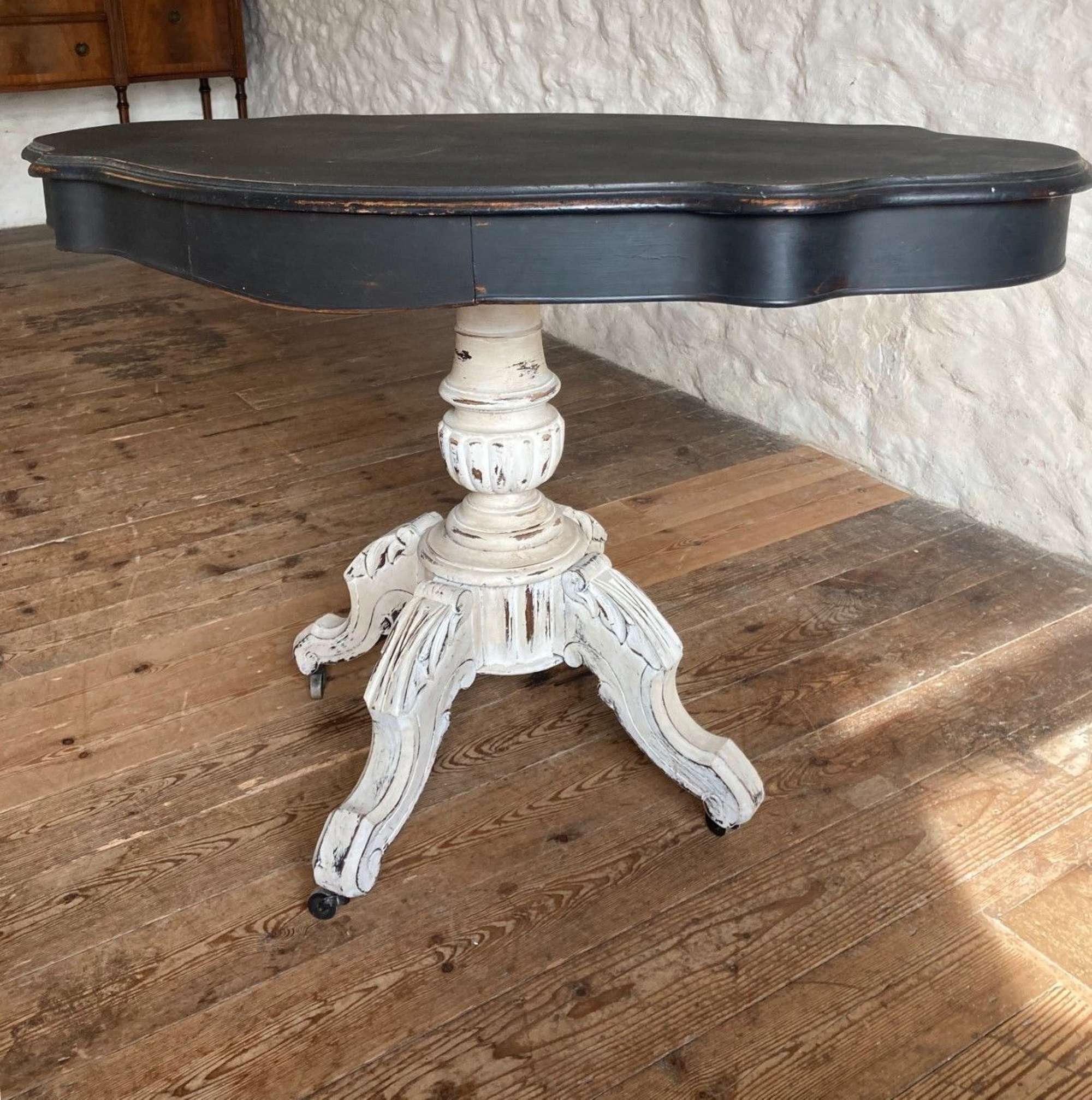 French 'violin' Shaped Dining/hall Table