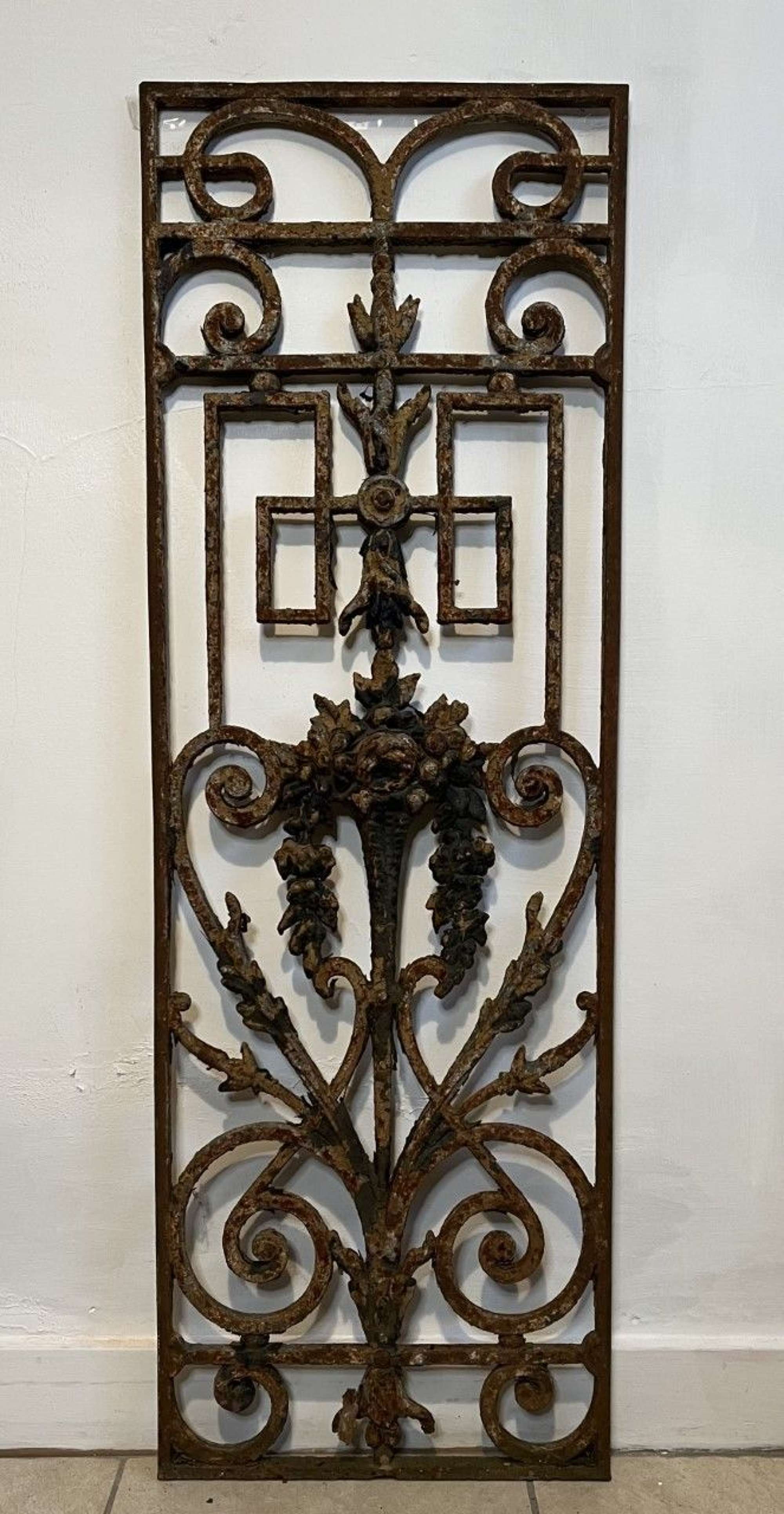 Original French Cast Iron Decorative Balustrade Panel
