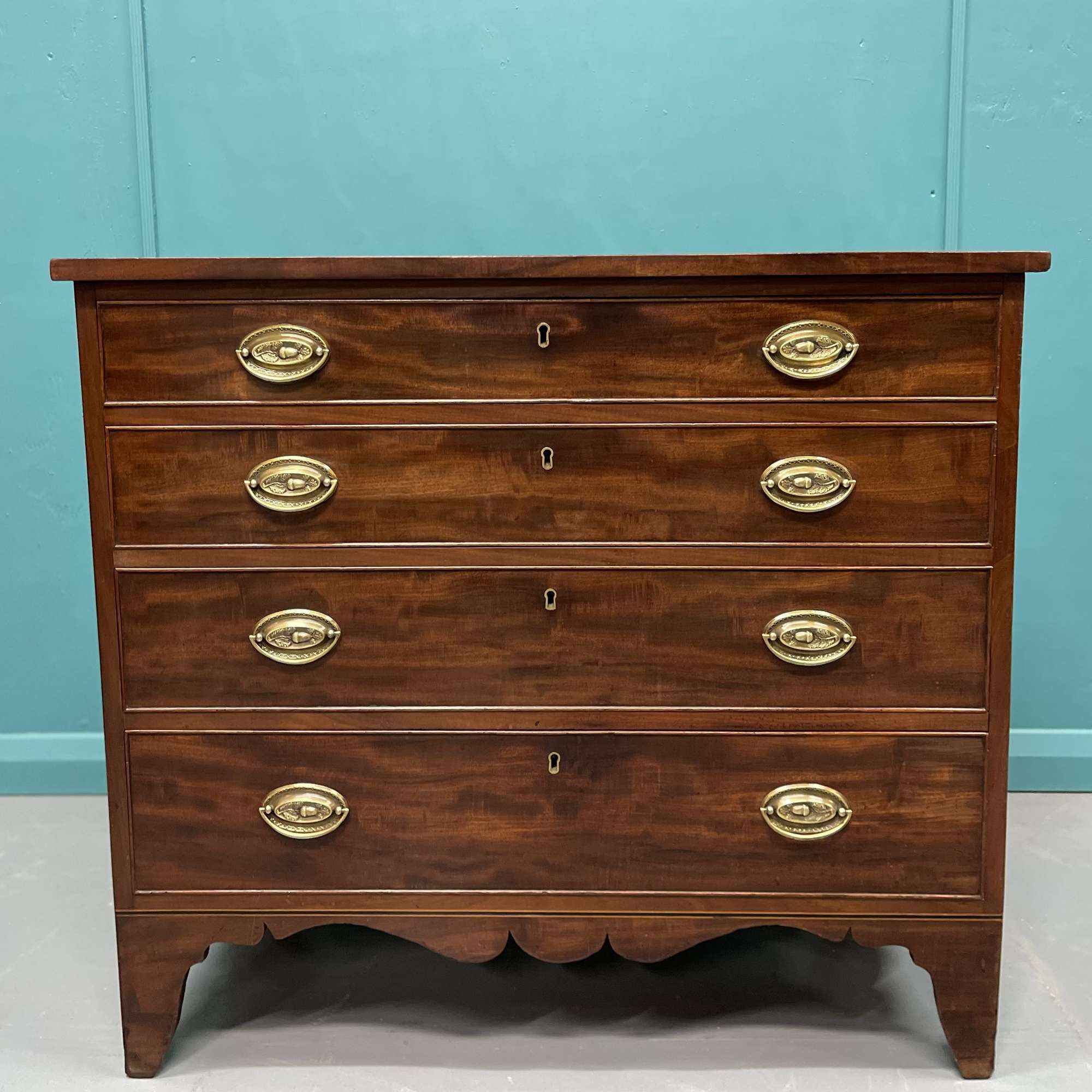 Small Regency Mahogany Antique Chest Of Drawers