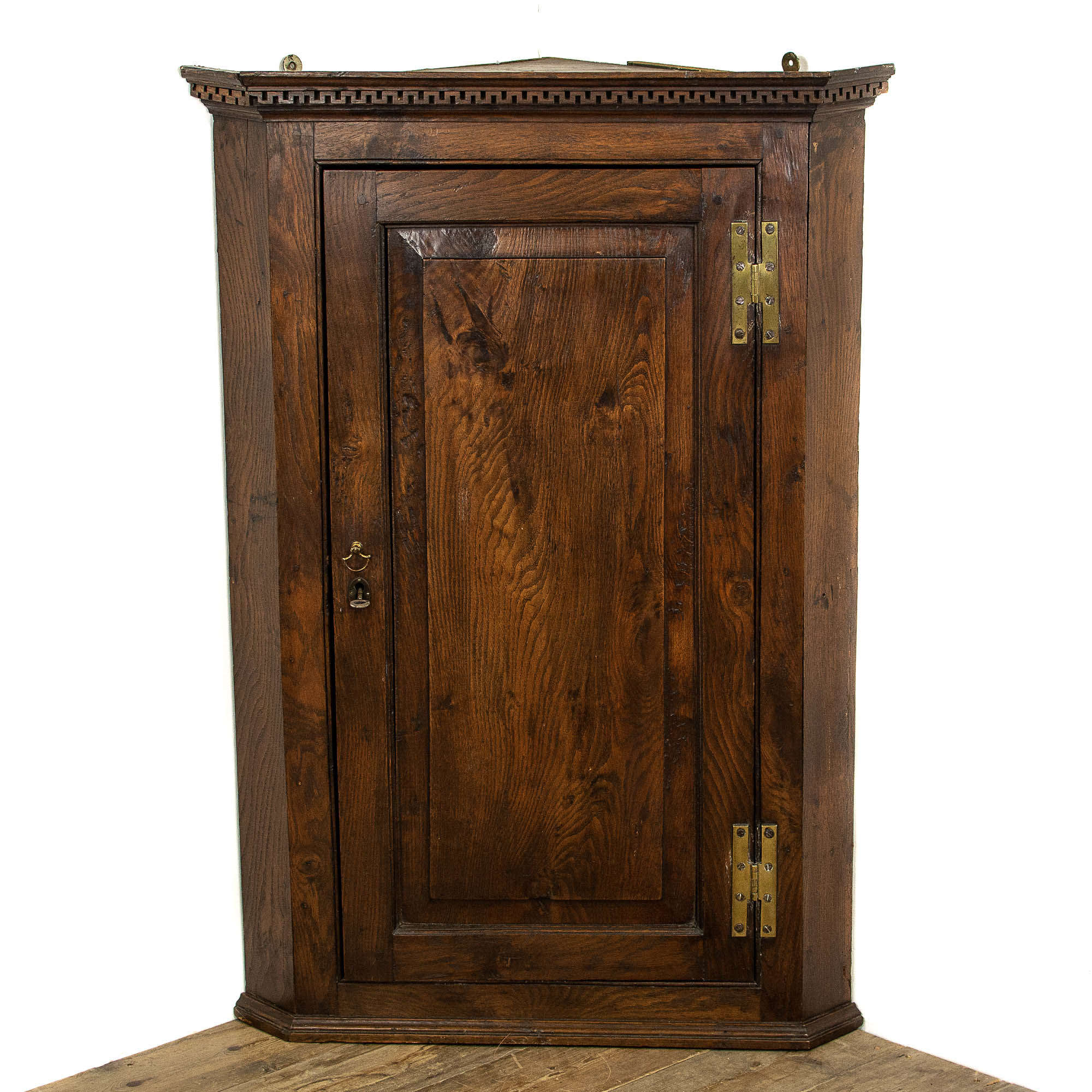 18th Century Antique Oak Hanging Corner Cupboard