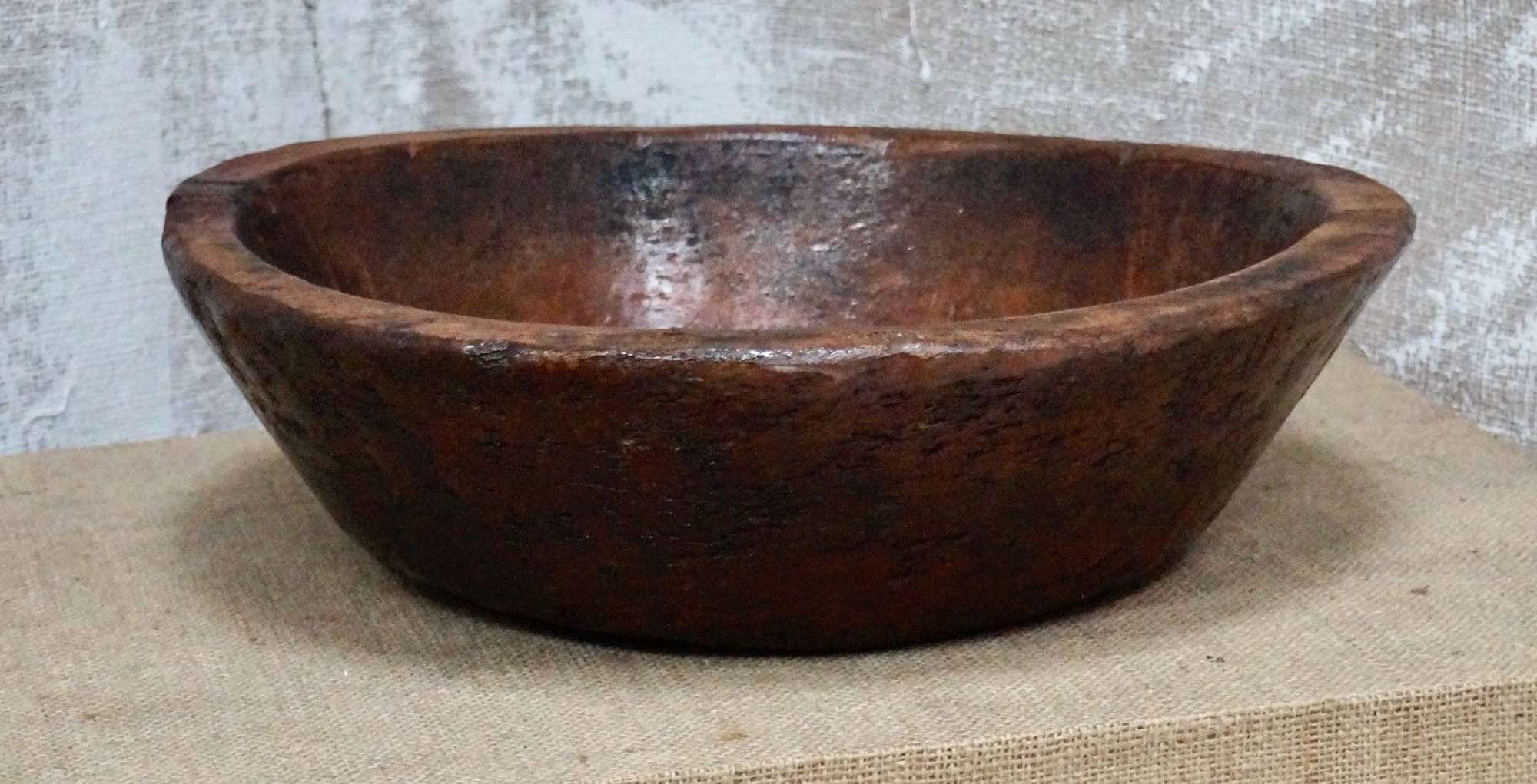 Rare Early Primitive Burl Wood Bowl