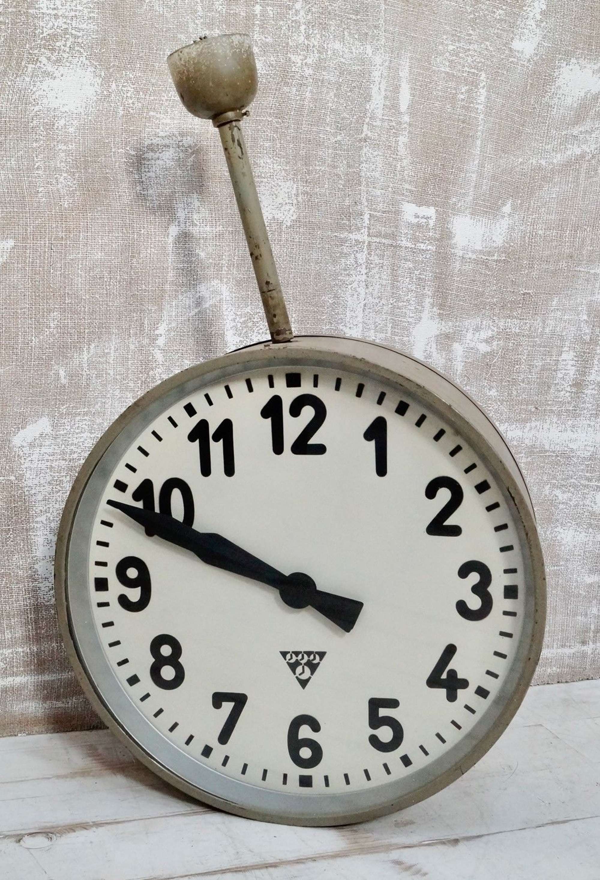 Vintage Pragotron Double Sided Station Clock