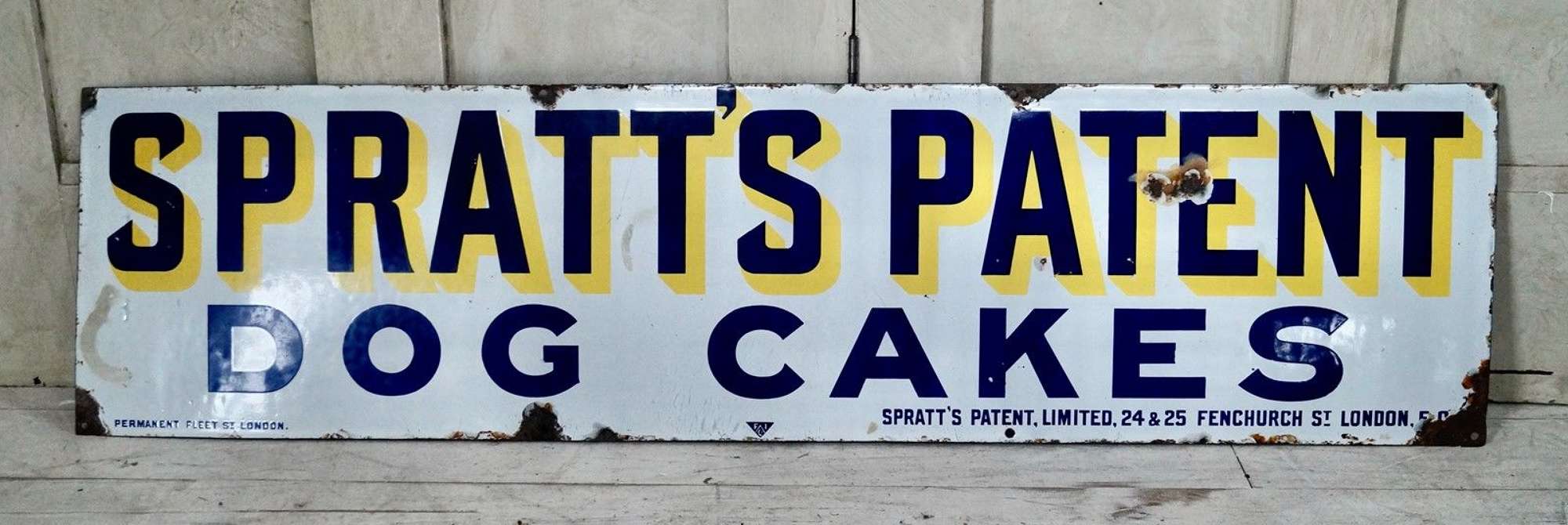 Vintage Spratt’s Dog Cakes Advertising Sign