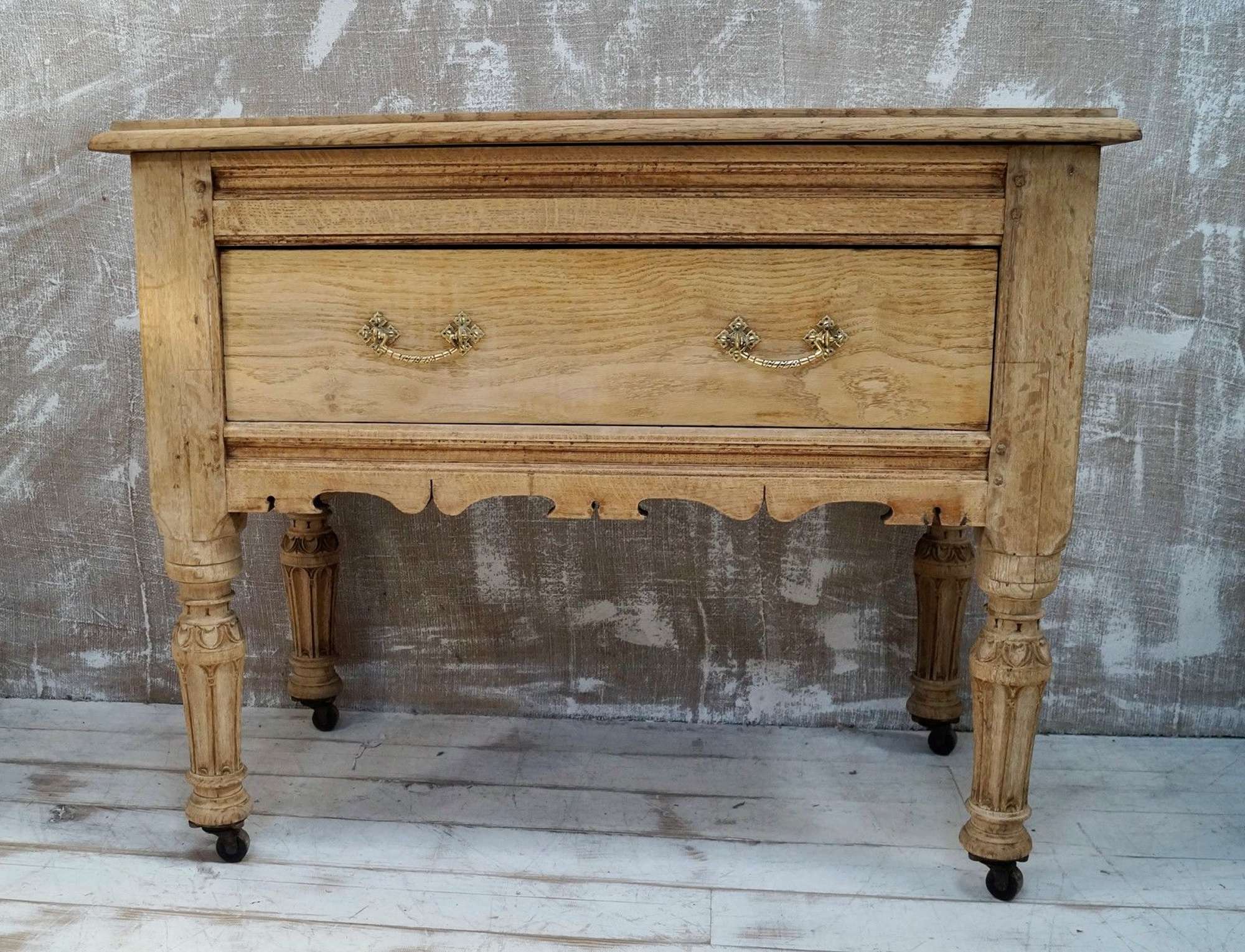 Victorian Bleached Oak Scullery Table