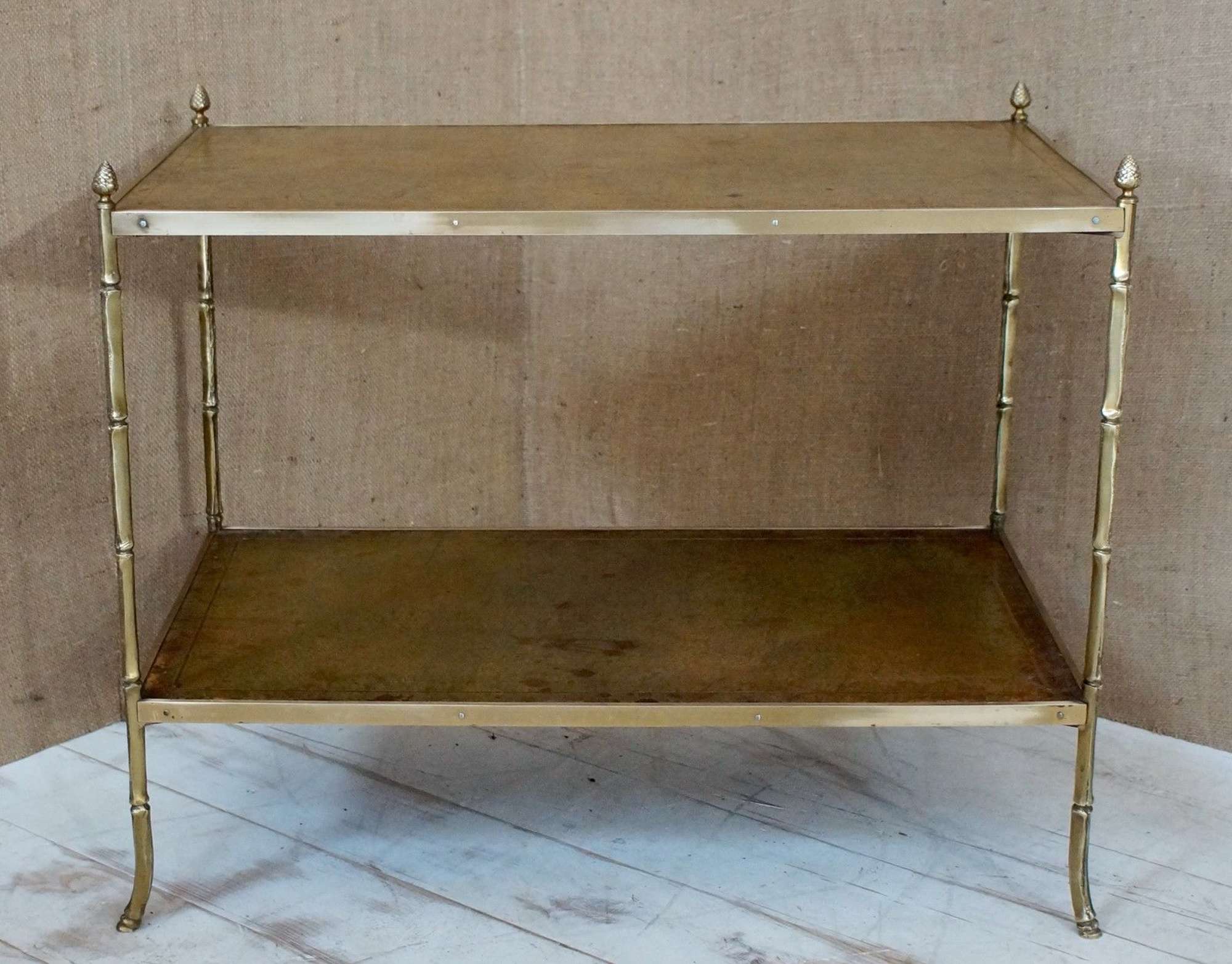 Maison Bagués Style Faux Bamboo Brass Coffee Table