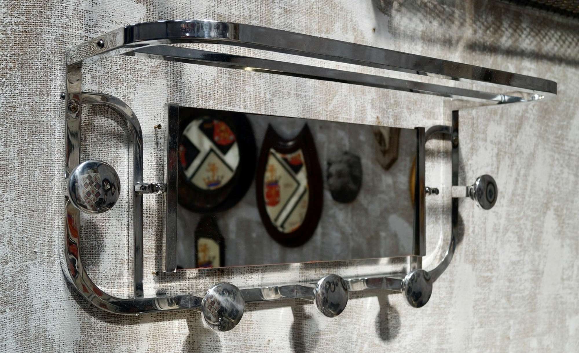 French Art Deco Polished Aluminium Coat Rack