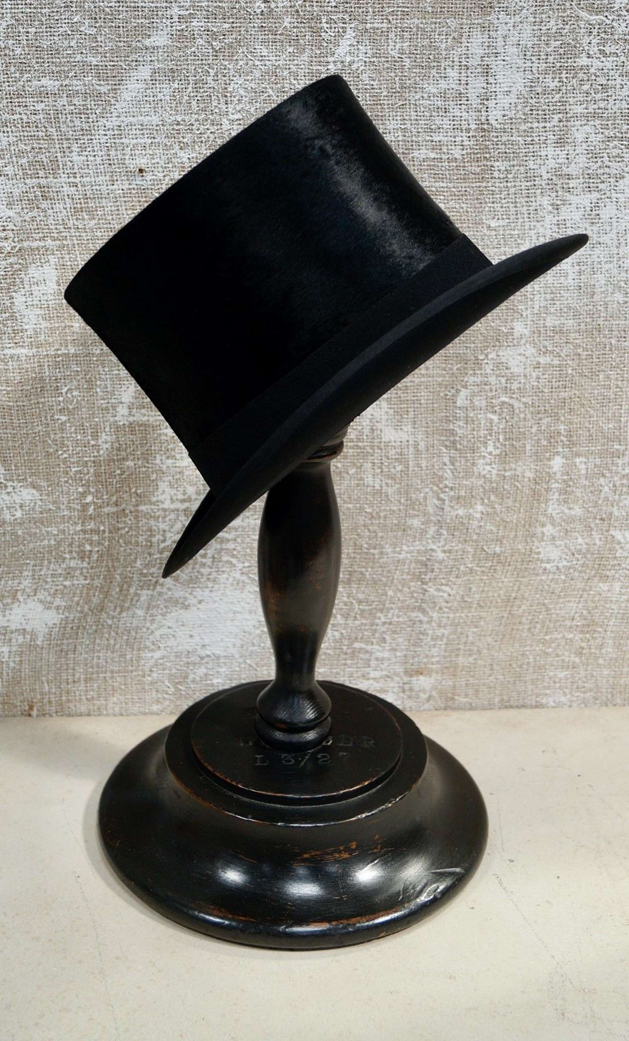Antique Lincoln Bennett & Co Plush Silk Top Hat