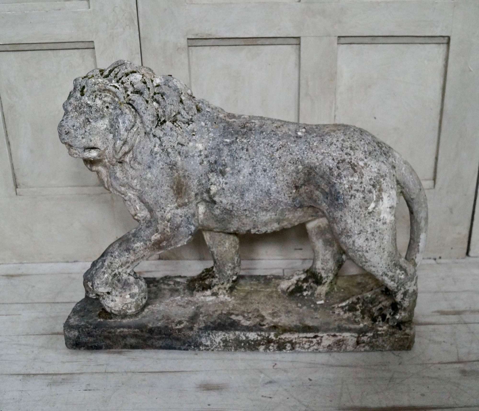 Vintage Medici Stone Lion Statue