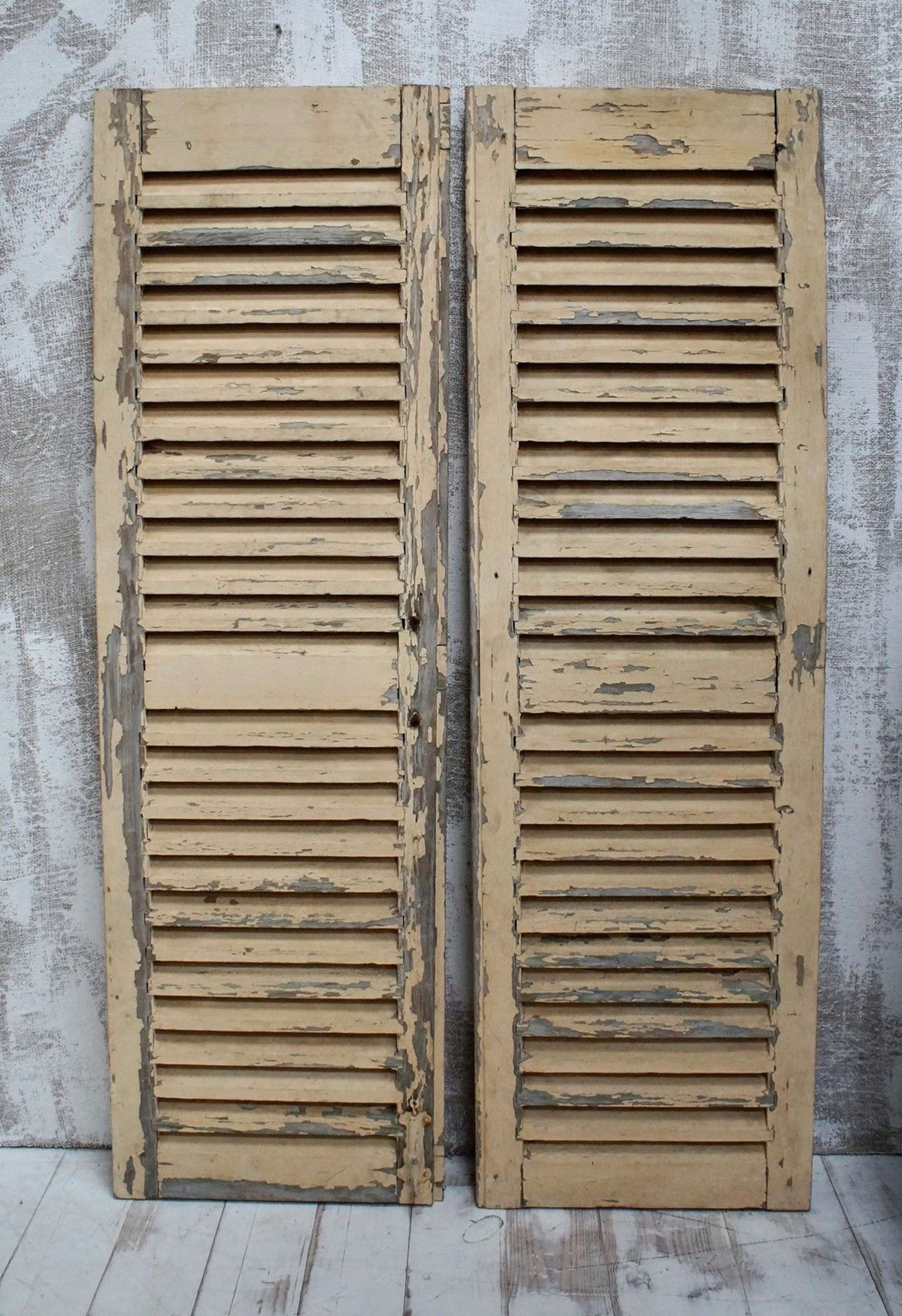Vintage French Louvre Shutters