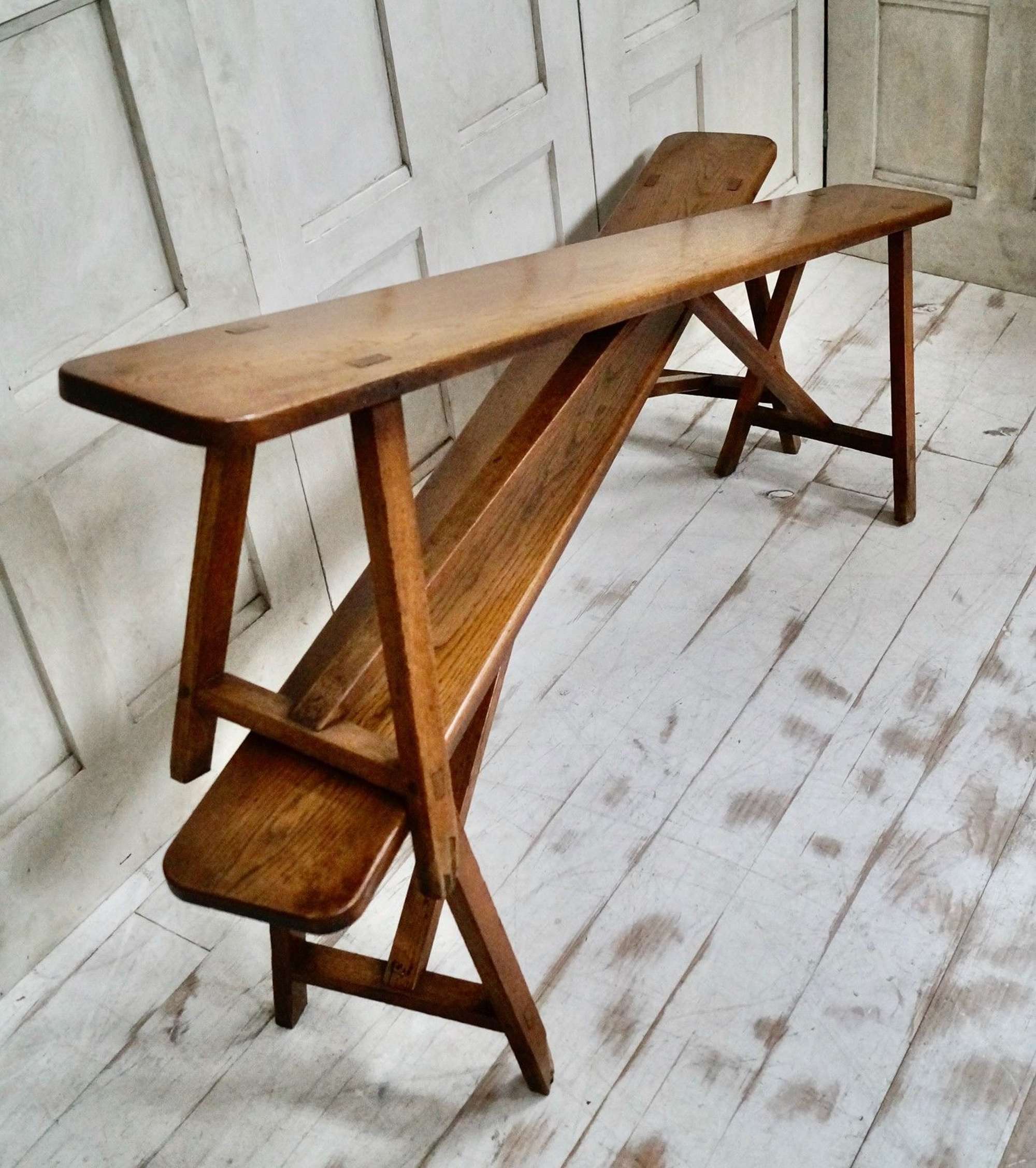 Antique French Provincial Trestle Benches