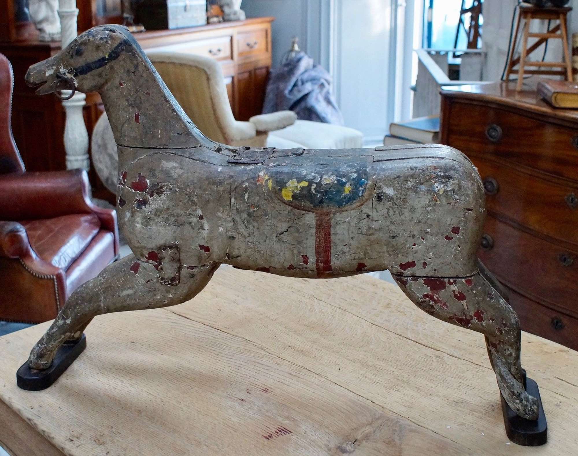 Early Folk Art  Wooden Carousel Horse