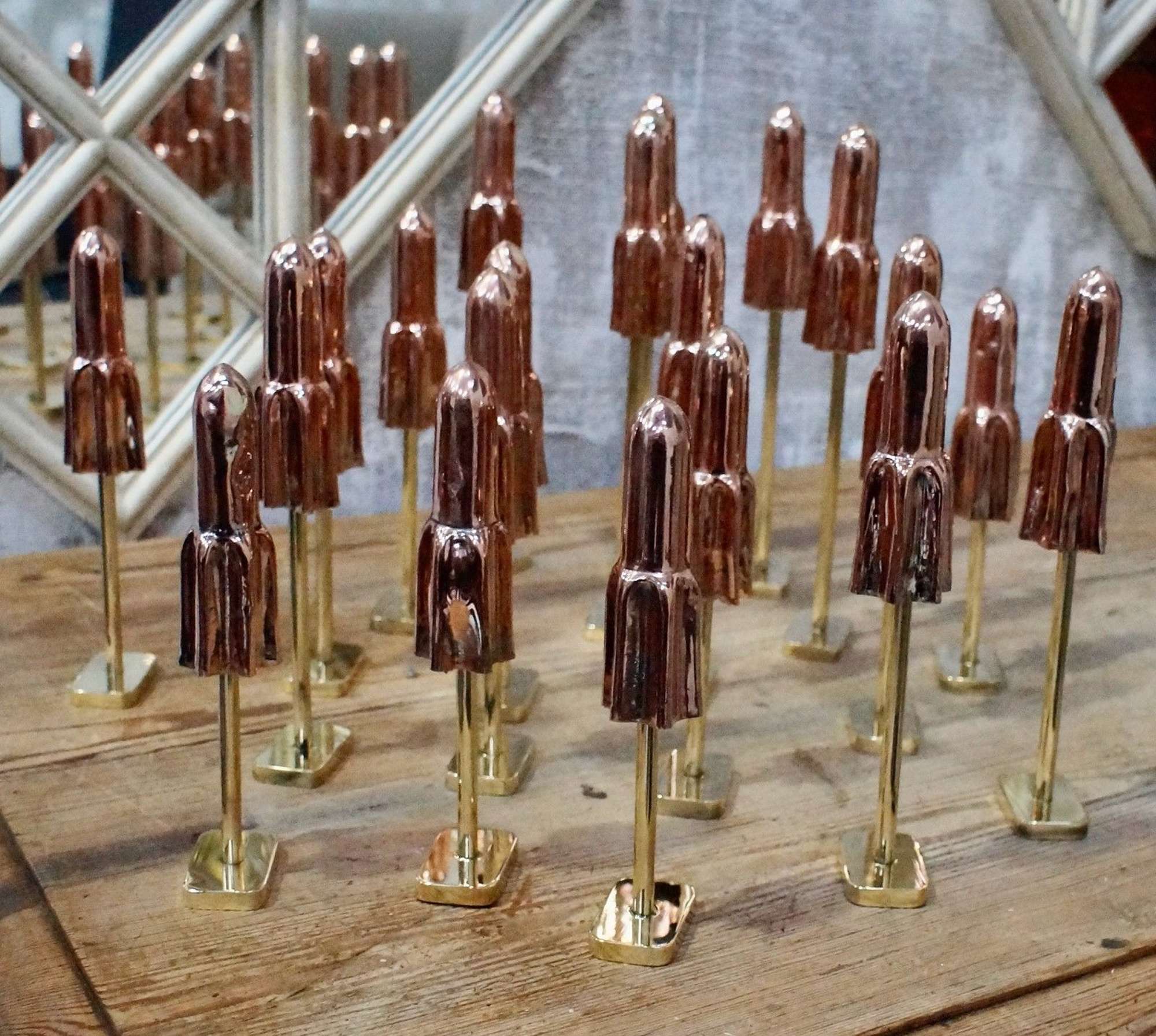 1940's Cast Copper Rocket Lolly Mould on Stand
