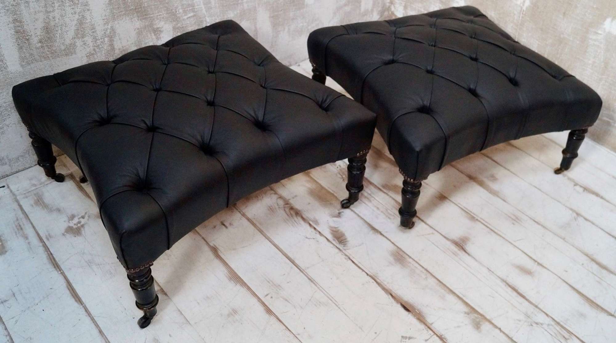 French Waisted Deep Button Footstools
