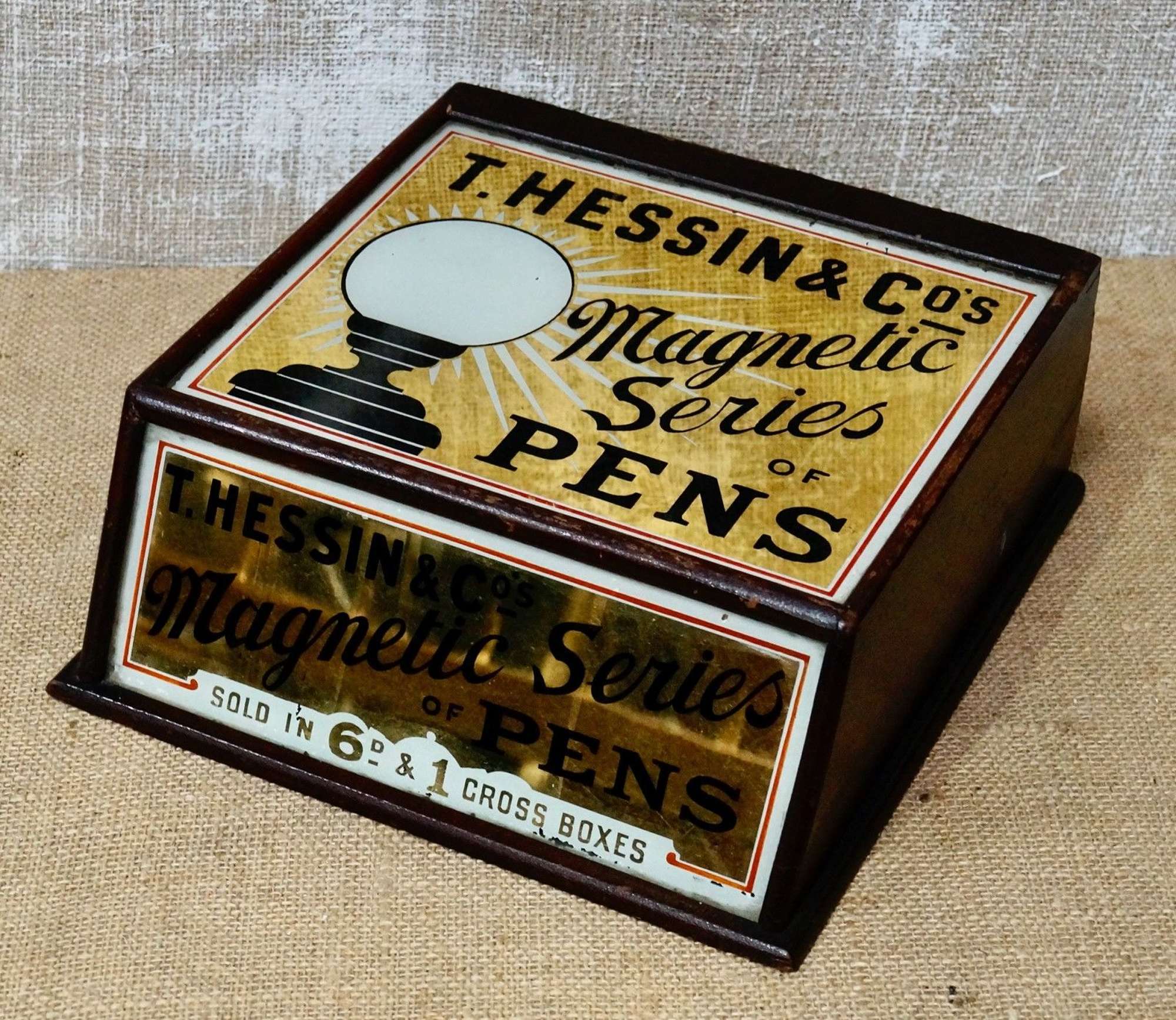 Antique T. Hessin & Co Pens Display Case
