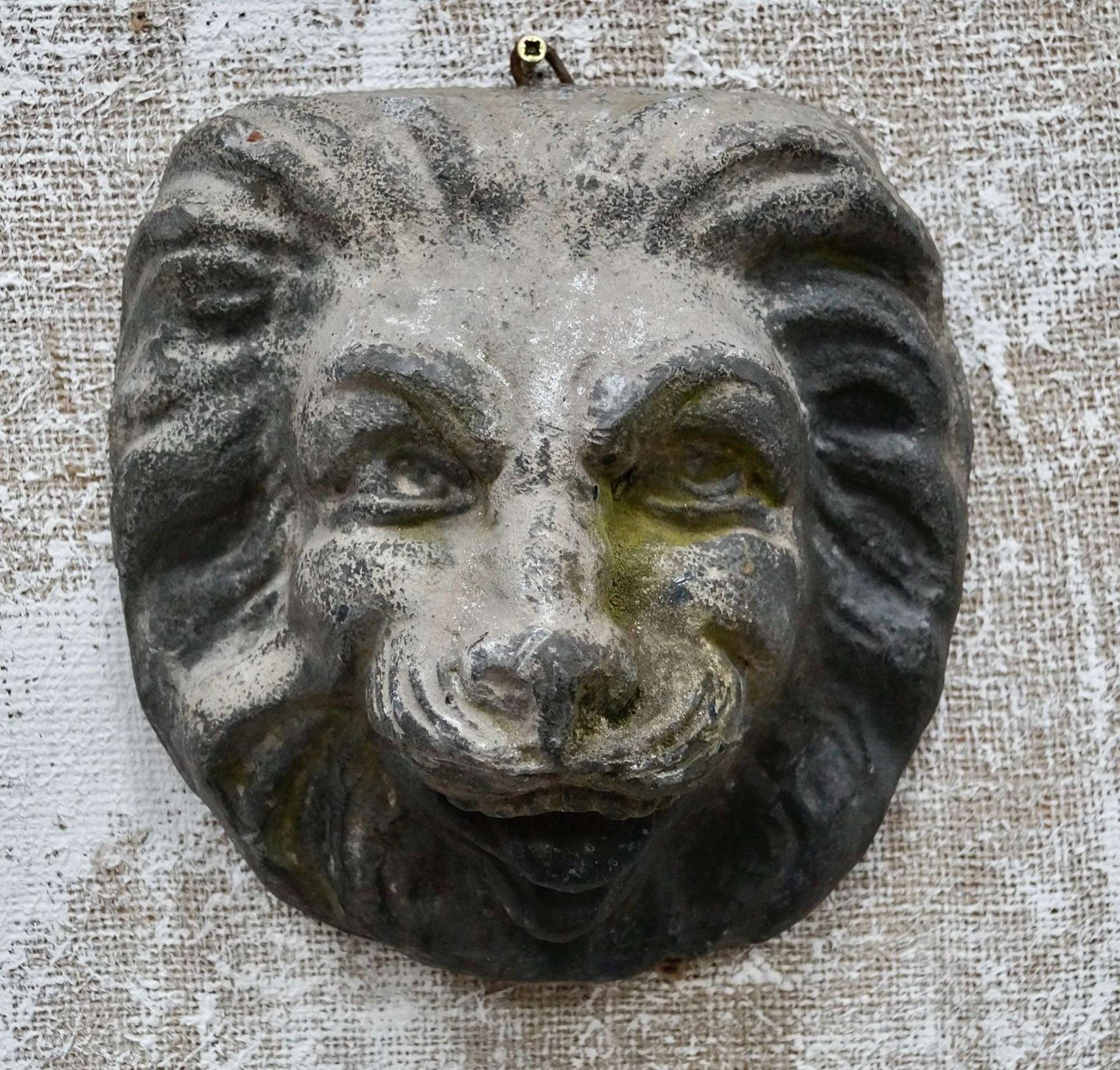 18th Century Cast Lead Lions Mask