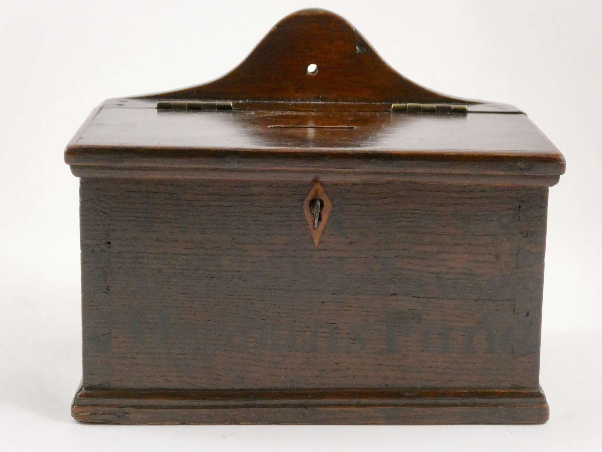 George III Oak Mural Collection Box, circa 1800