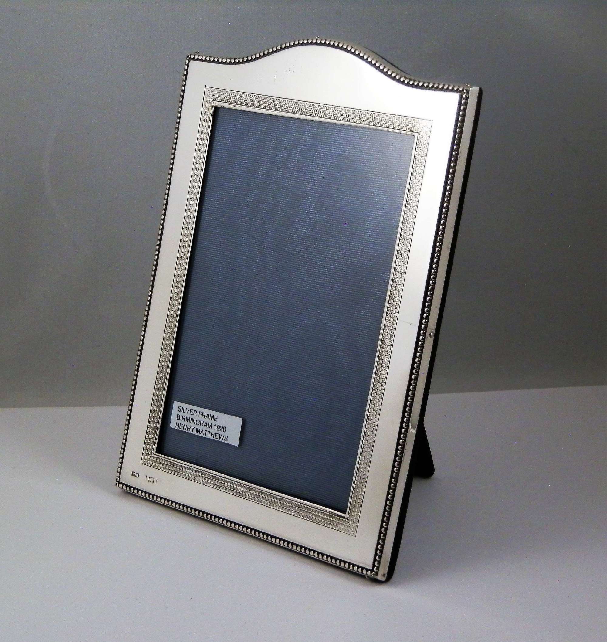 George V silver A5 size picture frame, Birmingham 1920