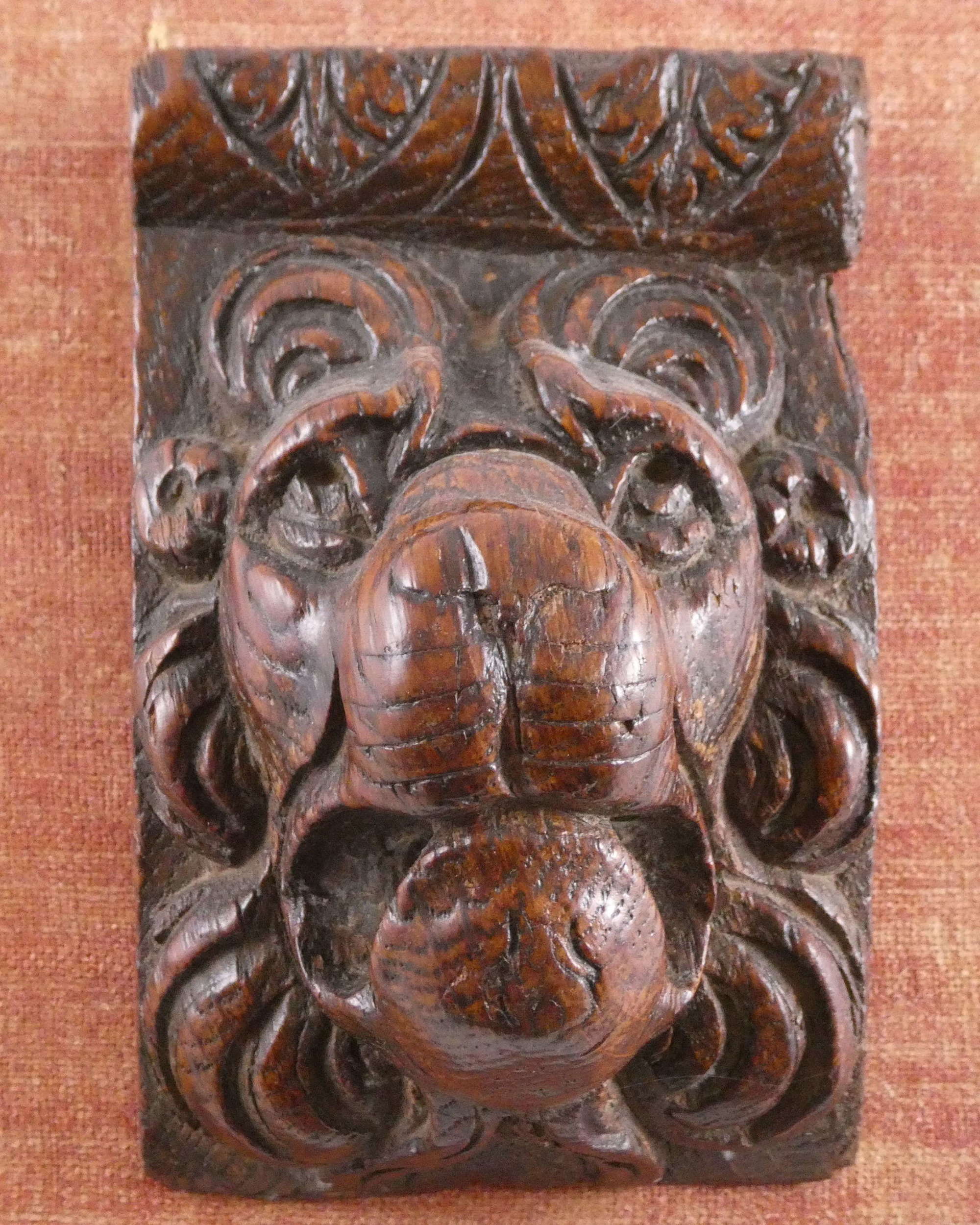 An Elizabeth I Carved Oak Lion Mask
