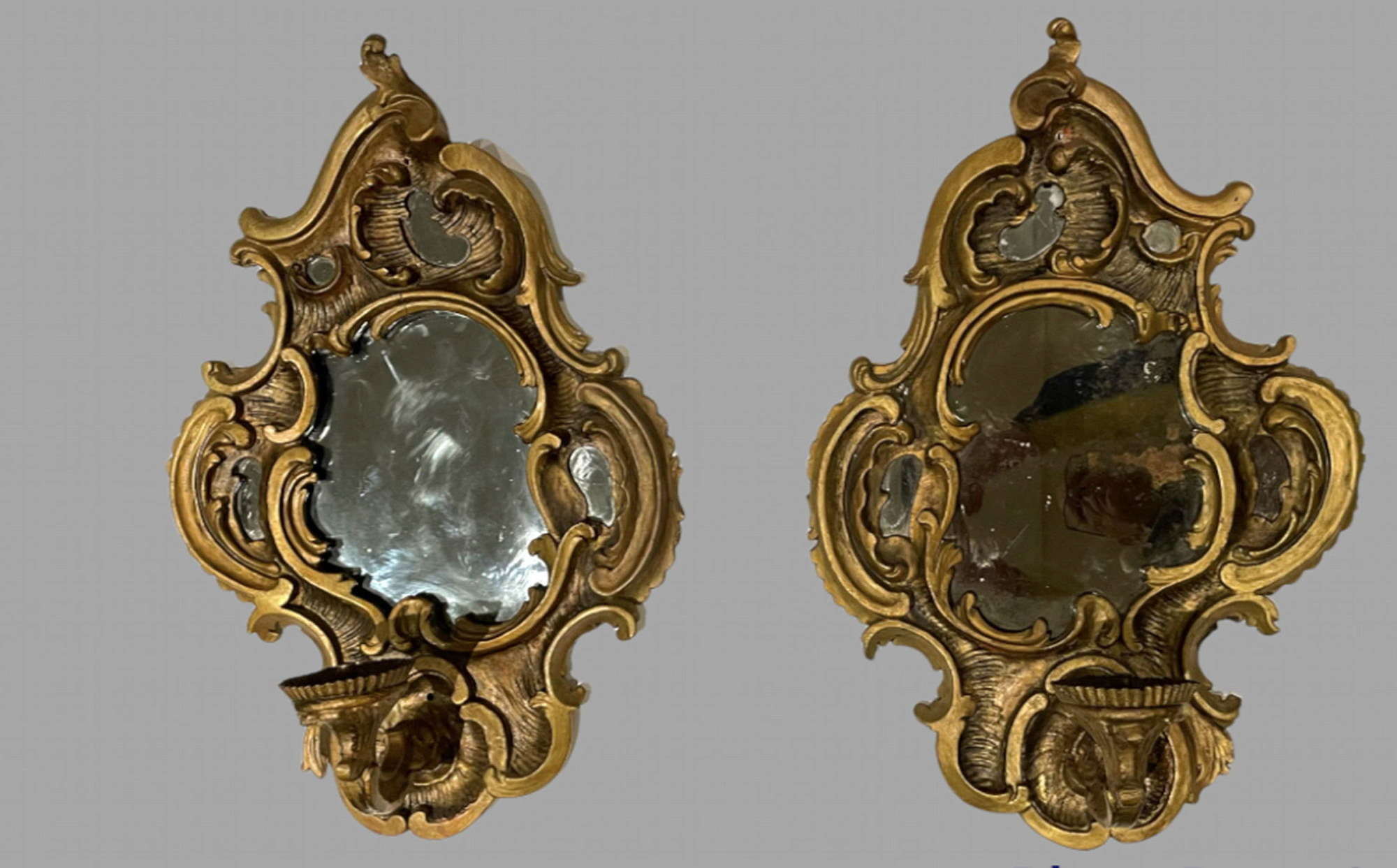 Pair of 18thc Venetian Giltwood Mirrors