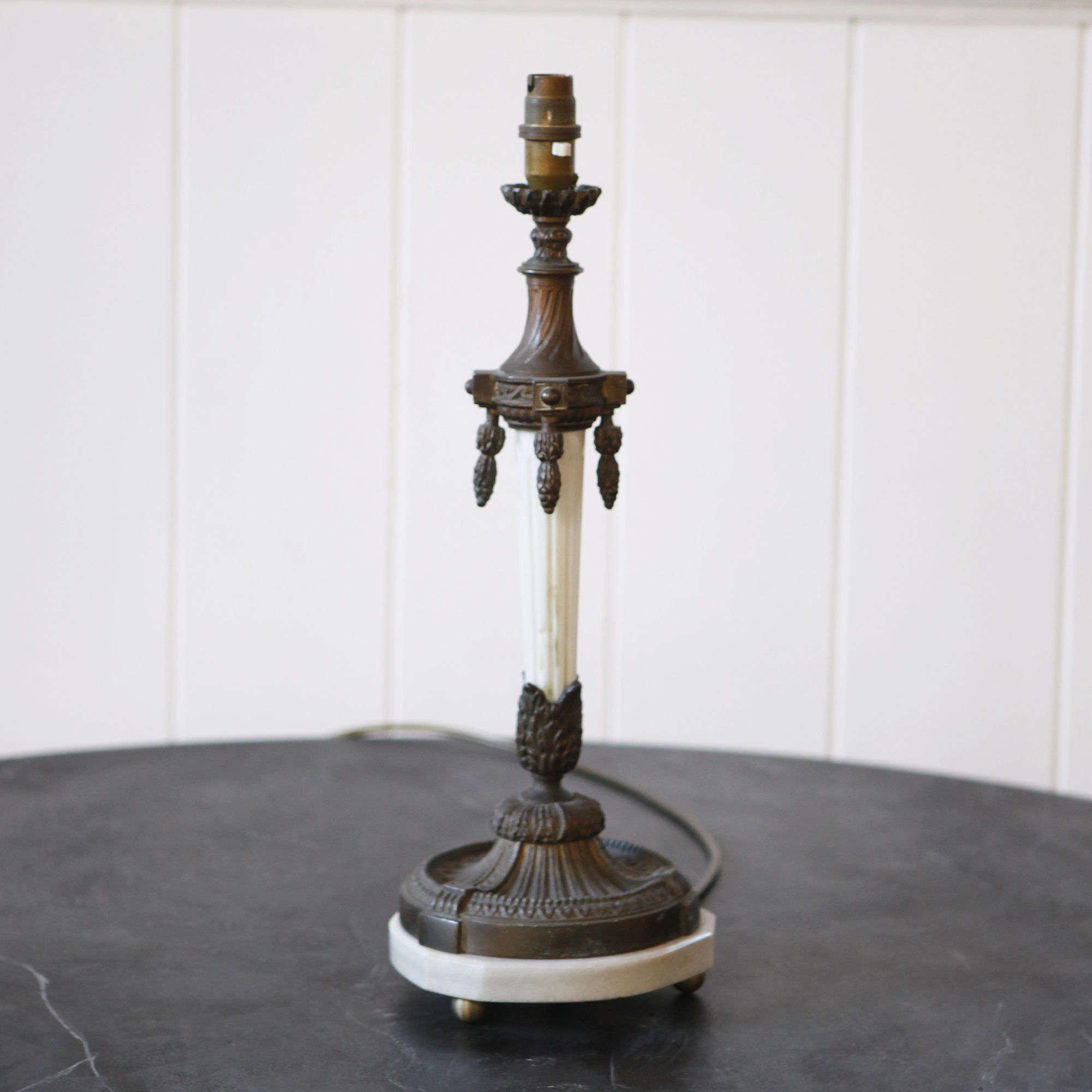French ormolu and marble table lamp