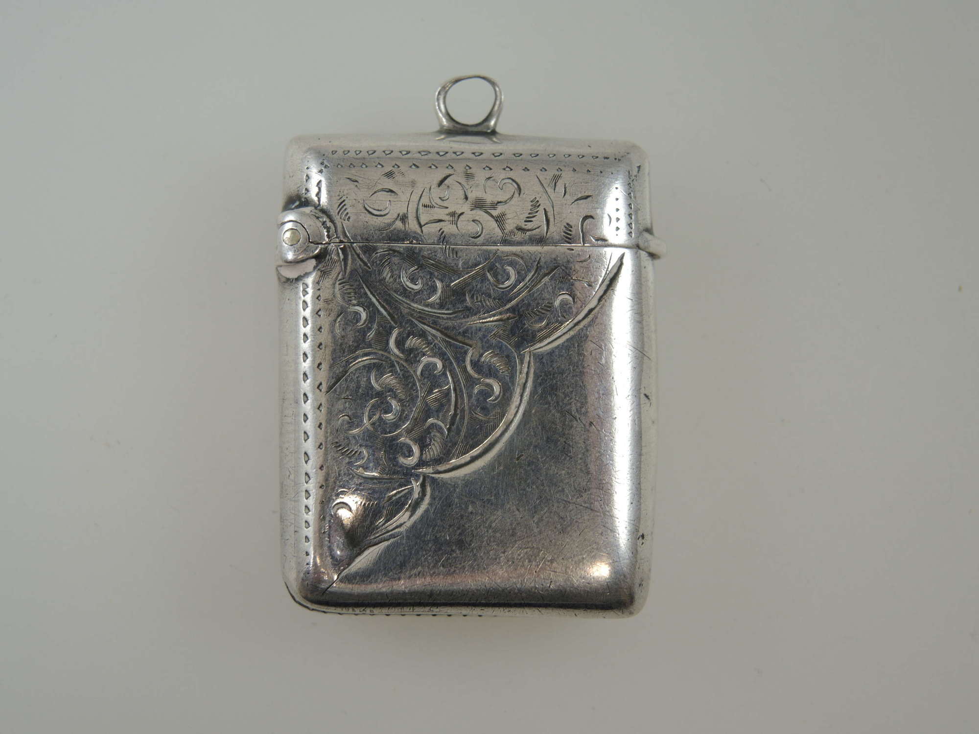 English silver Vesta case c1899
