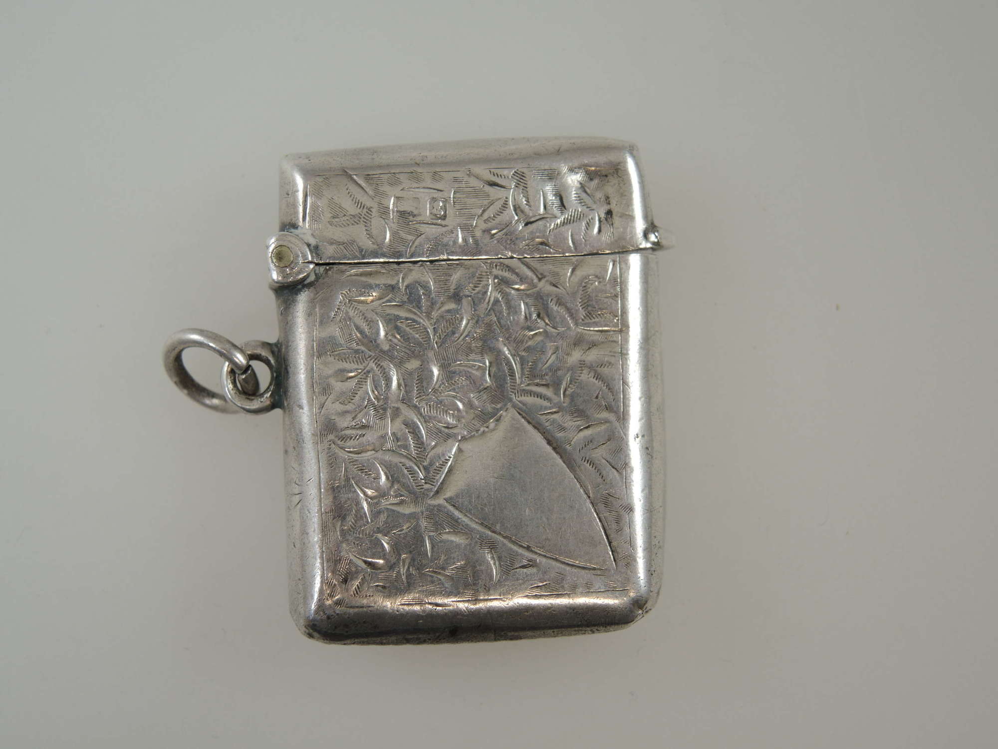 English silver Vesta case c1905