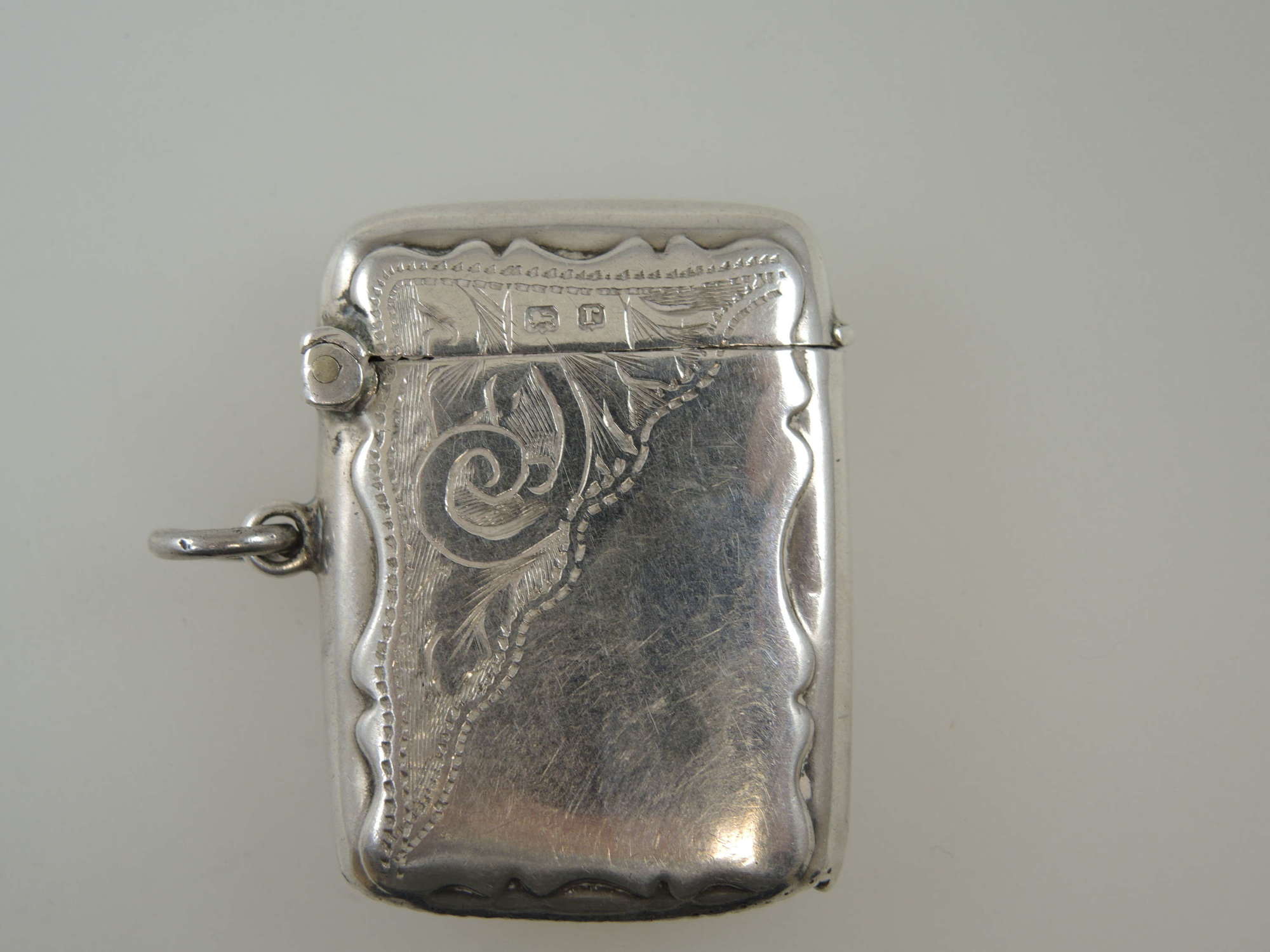 English silver Vesta case c1916