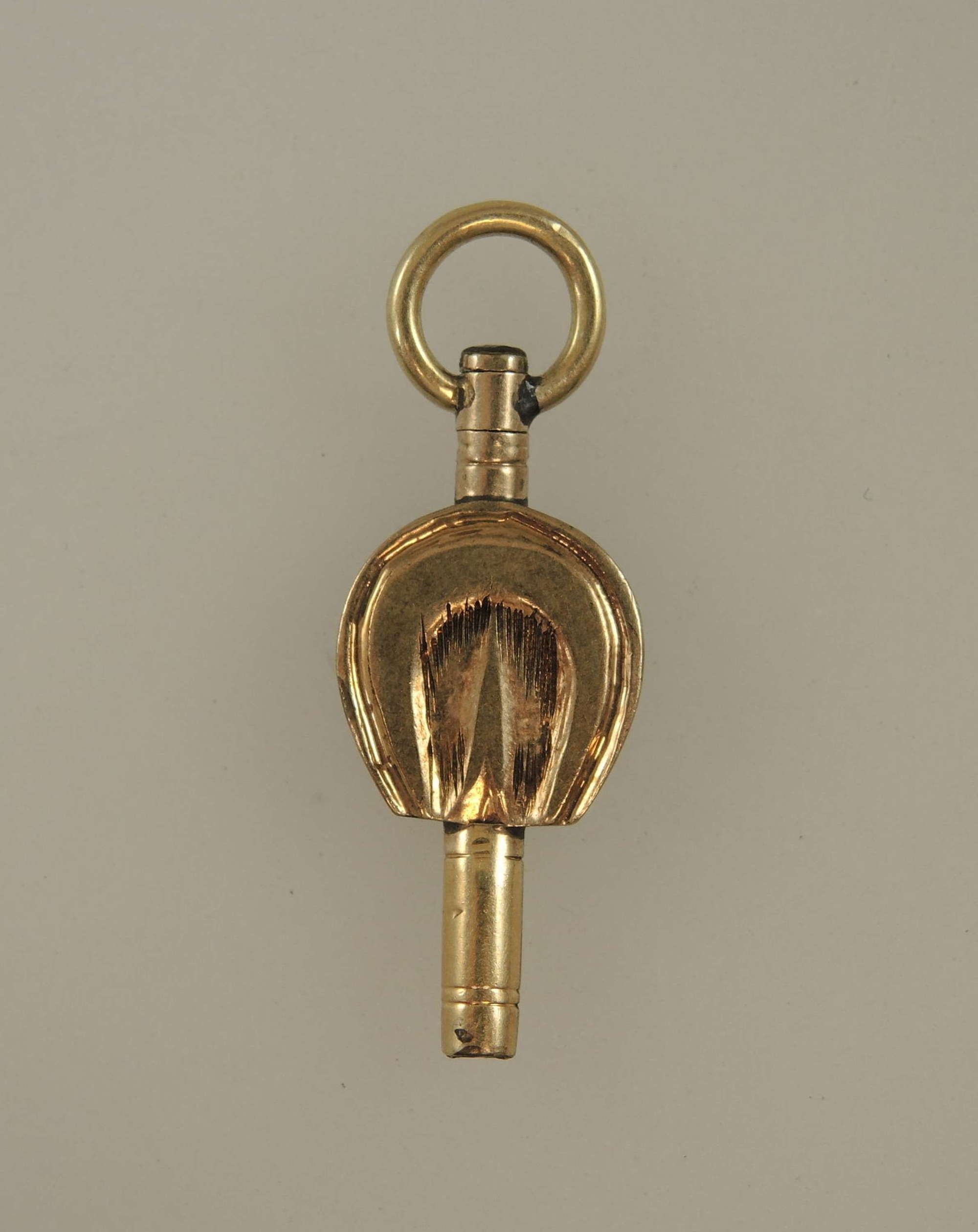 Beautiful gold cased HORSESHOE and locket pocket watch key c1850