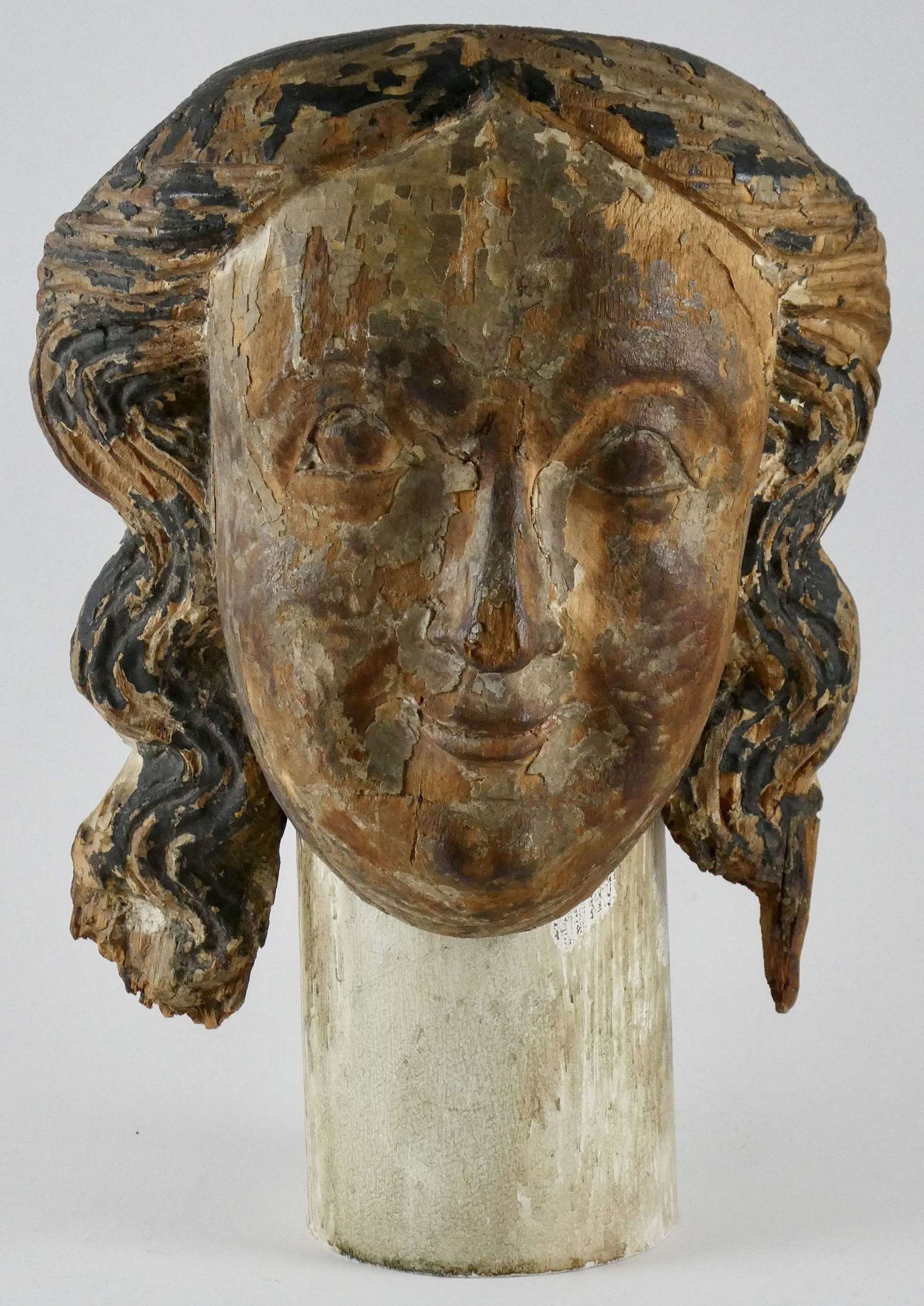 Polychromed Limewood Female Head, circa 1500