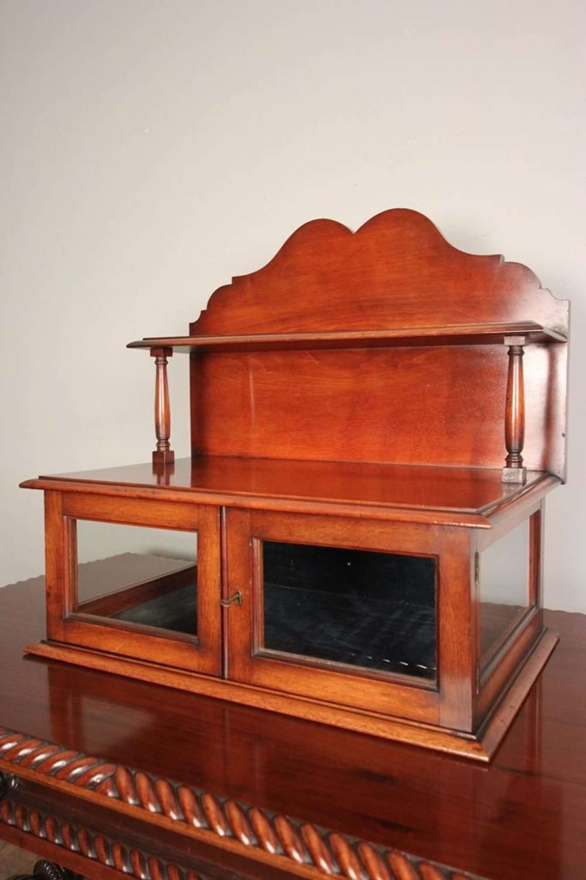 19th C Mahogany Table Top Display Cabinet