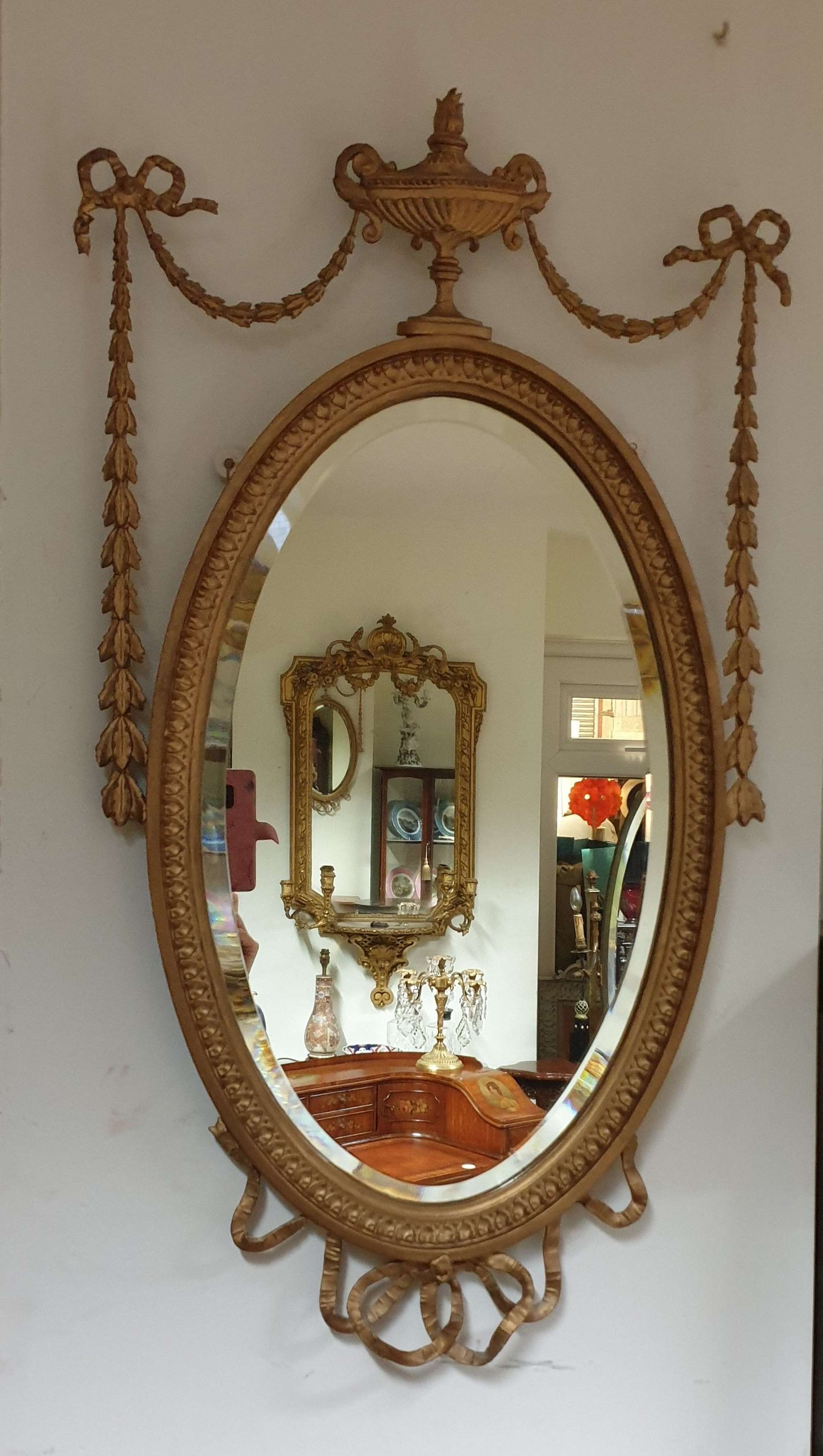 Adams Gilt  Oval Mirror