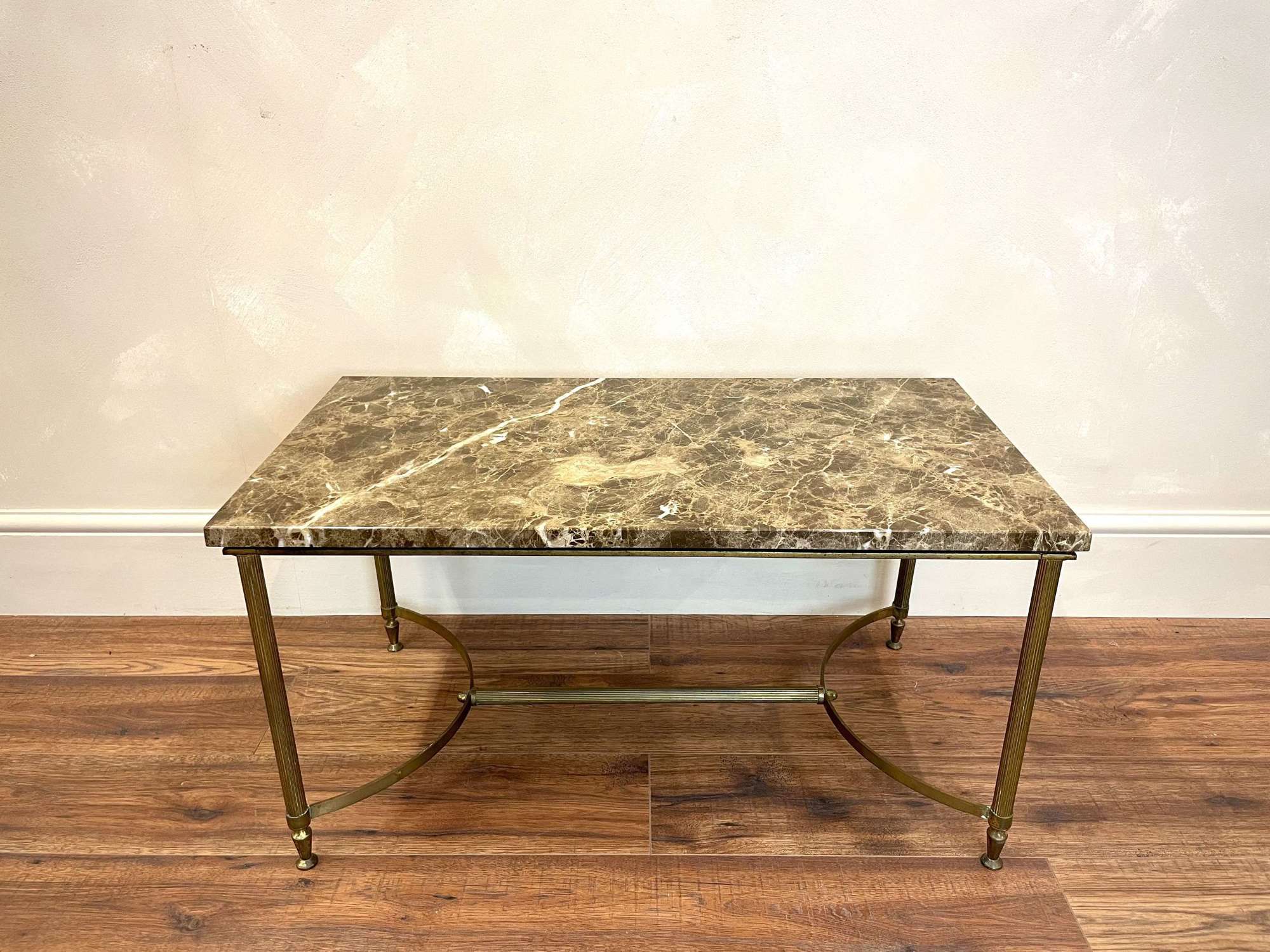 Marble Topped Brass Coffee Table