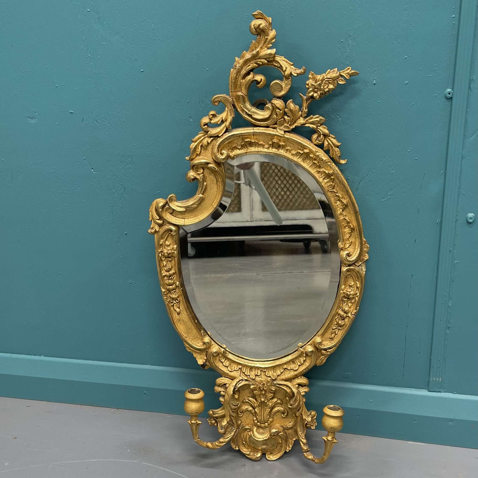 19th Century Gilt Rococo Style Antique Mirror