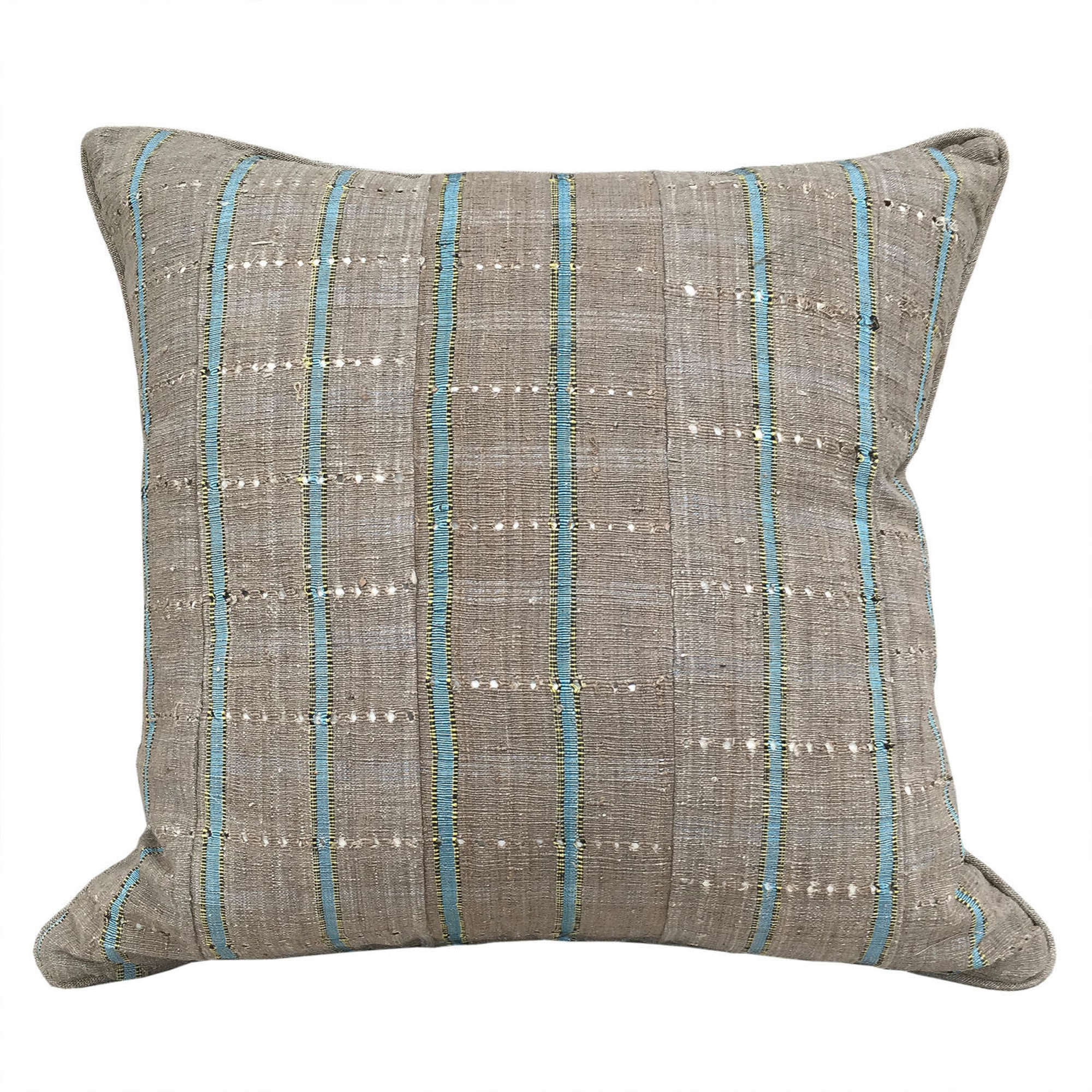 Yoruba Cushions with Blue Stripe