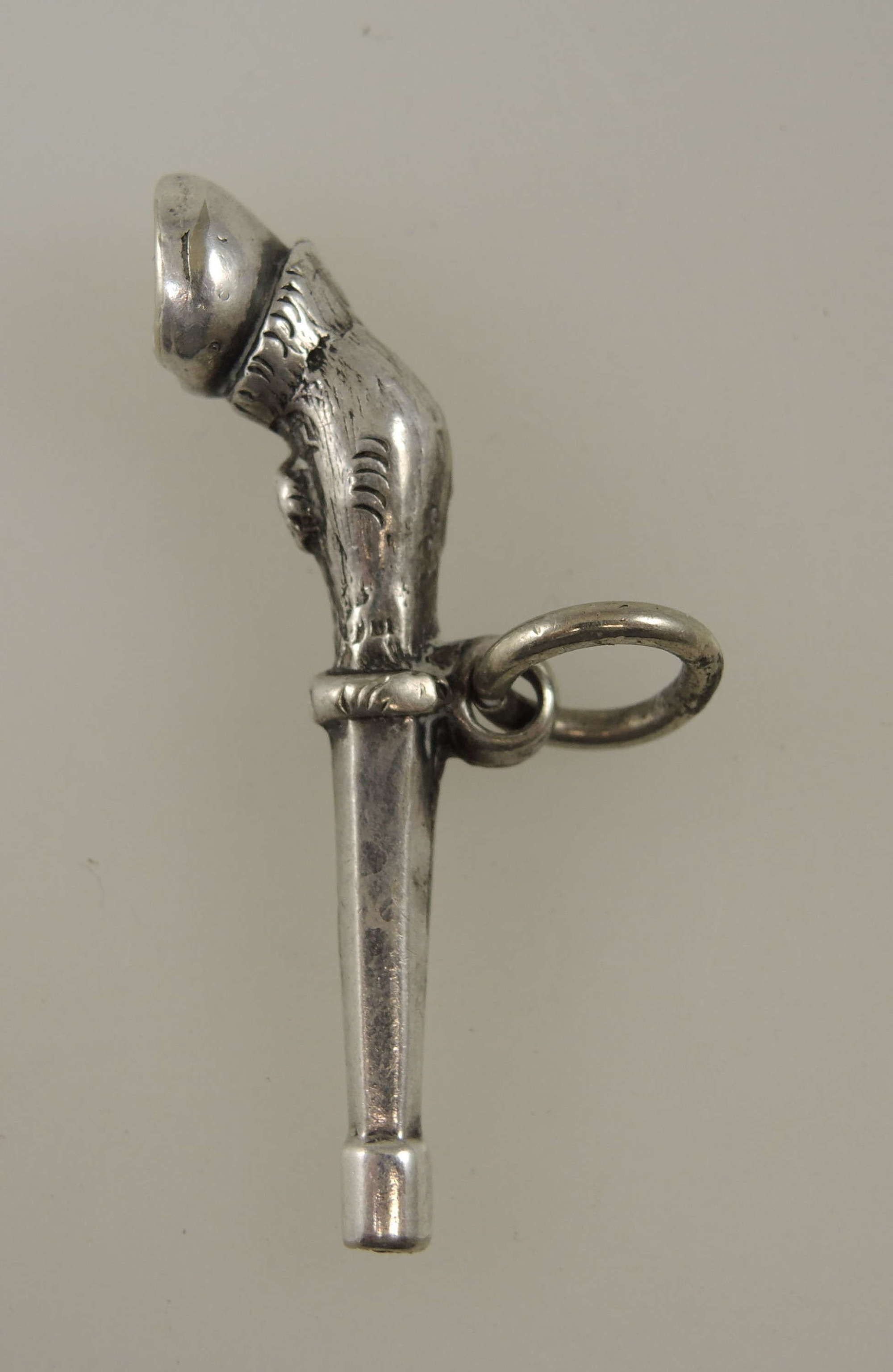 Silver horse leg and hoof pocket watch key c1850