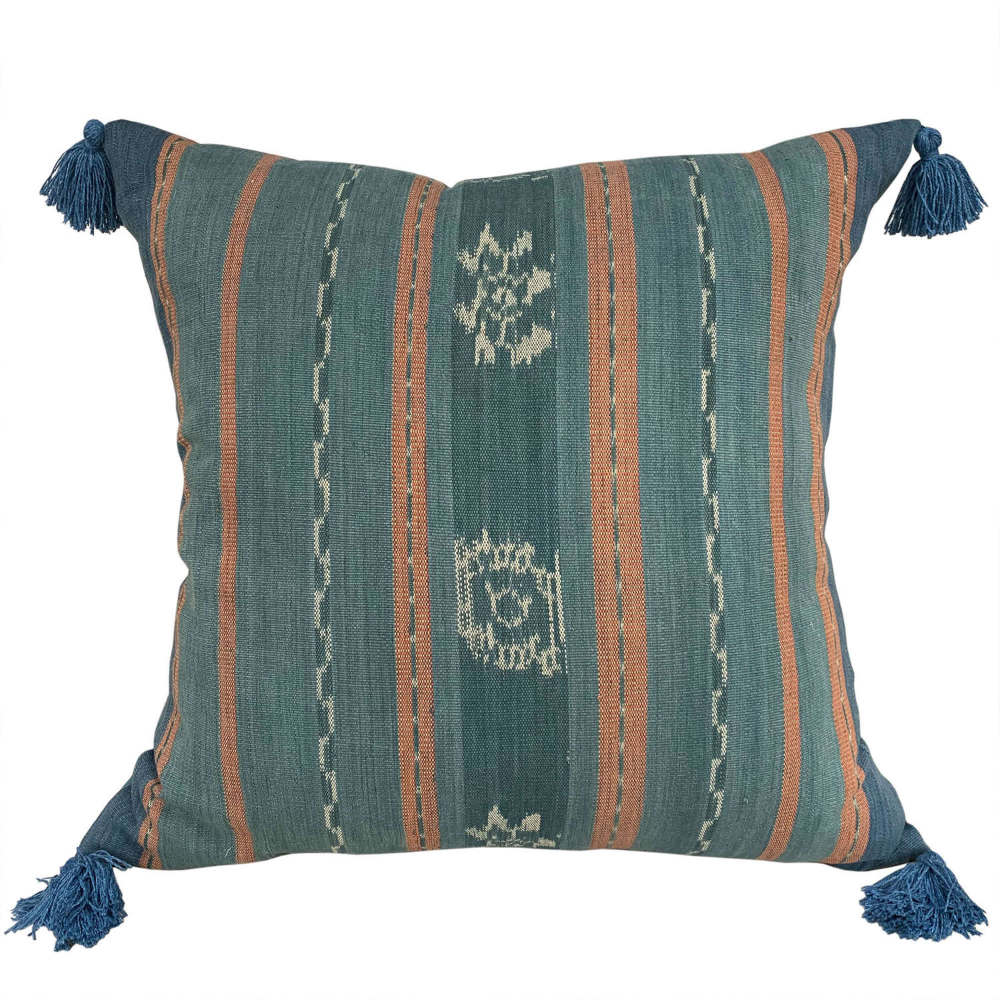 Large Flores ikat cushions with tassels