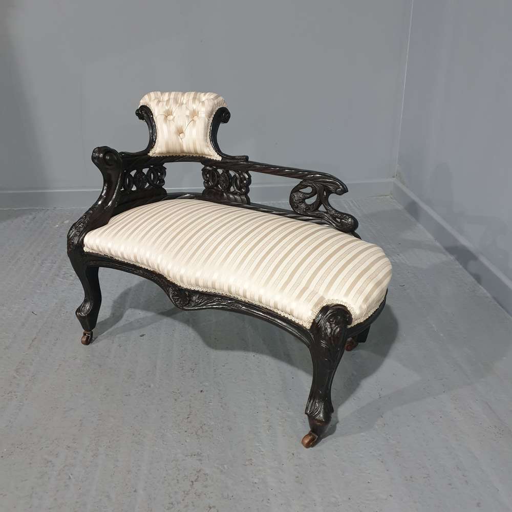 Ebonised Miniature Chaise Lounge