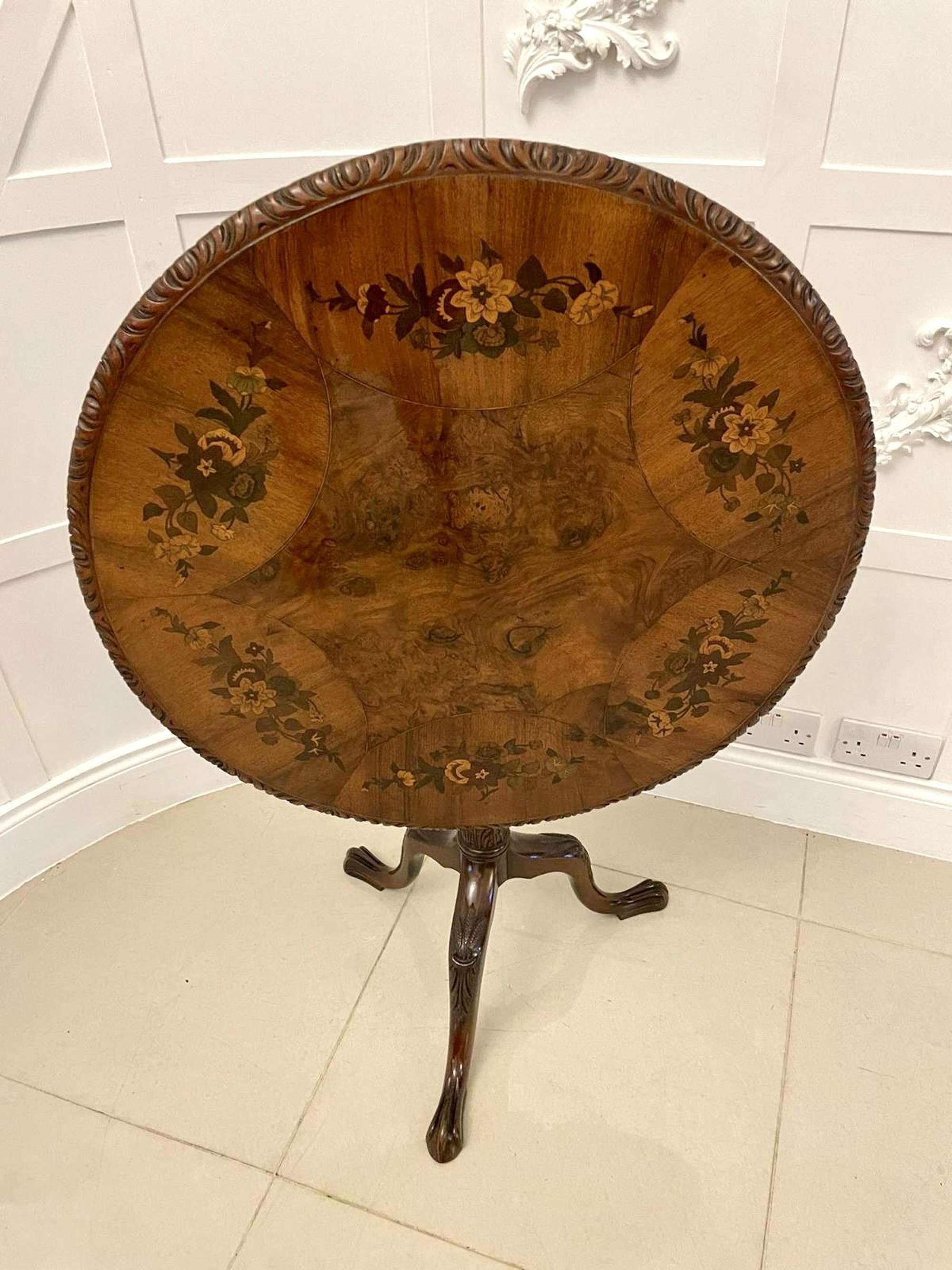 Antique Victorian Quality Burr Walnut Marquetry Inlaid Centre Table