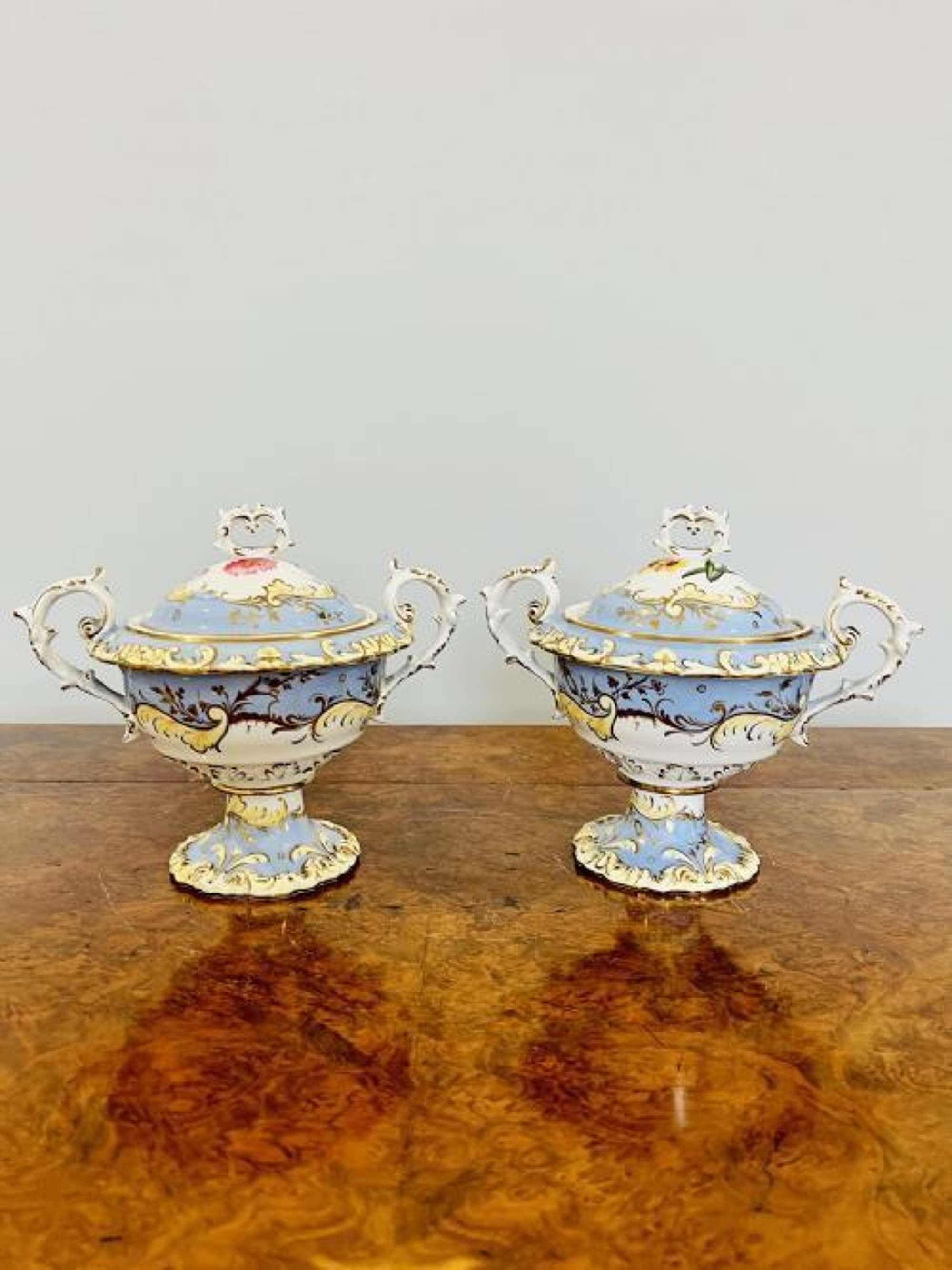 Quality Pair Of Chamberlains Worcester Sauce Tureens And Covers