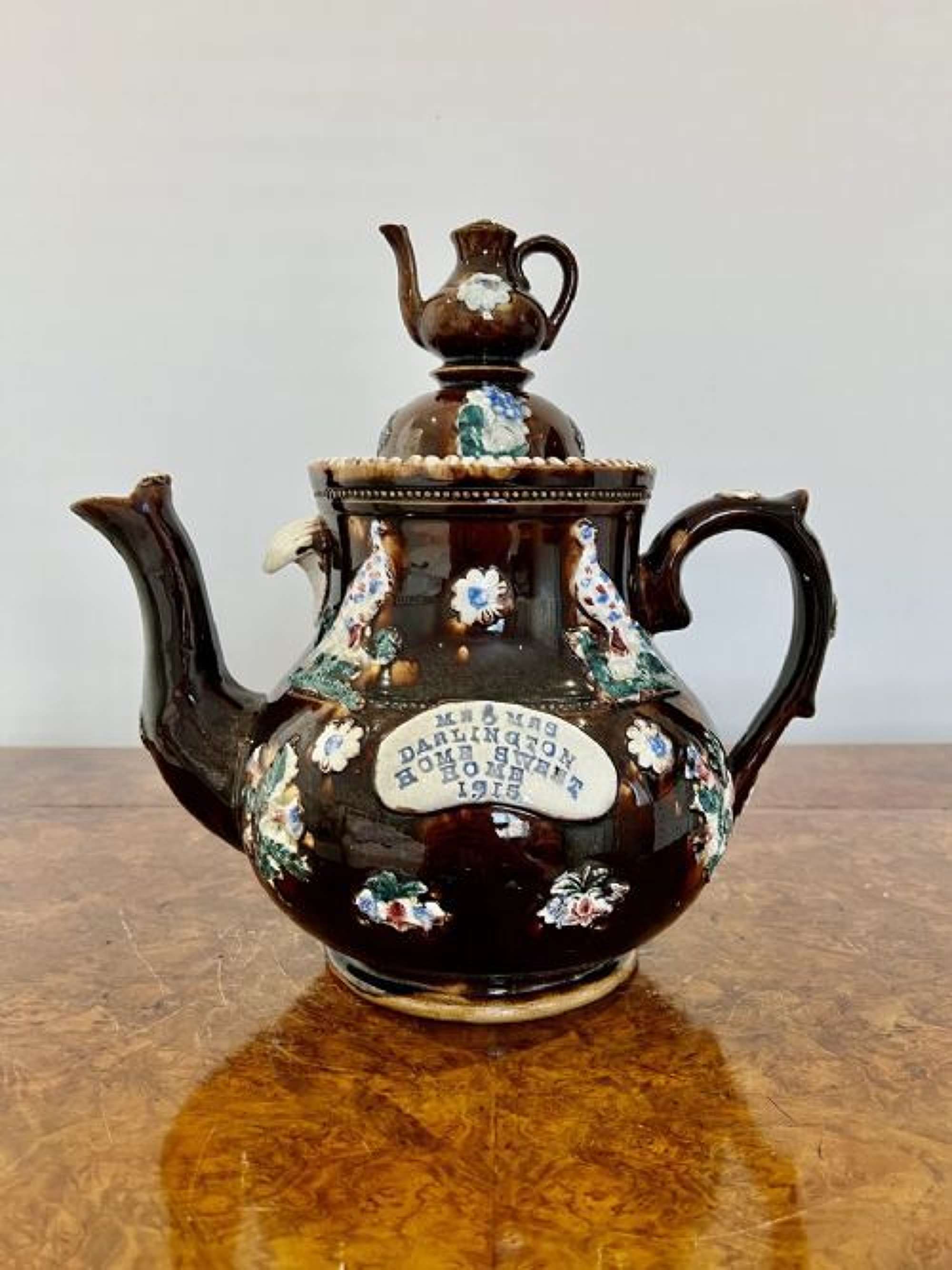 Large Unusual Antique Tea Pot