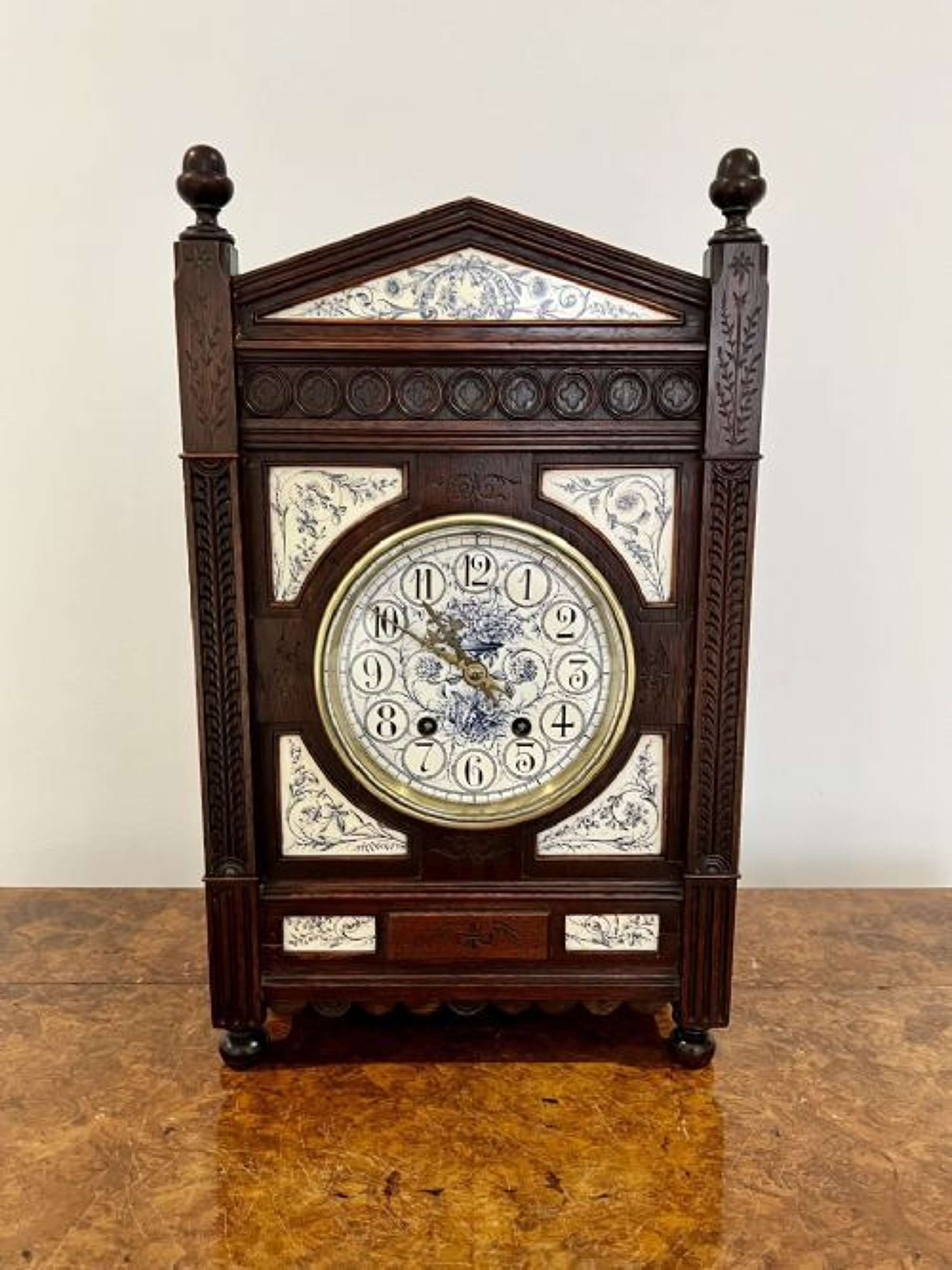 Antique Victorian Quality Ebonies Aesthetic Movement Mantle Clock