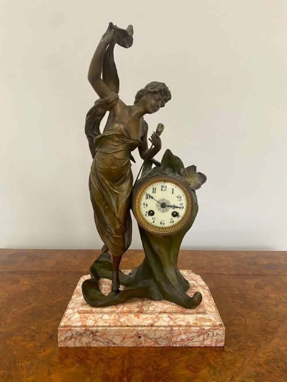 Quality Antique Art Nouveau French L'aurore Mantle Clock