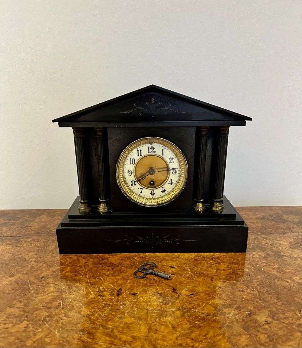 Antique Victorian Marble Mantle Clock