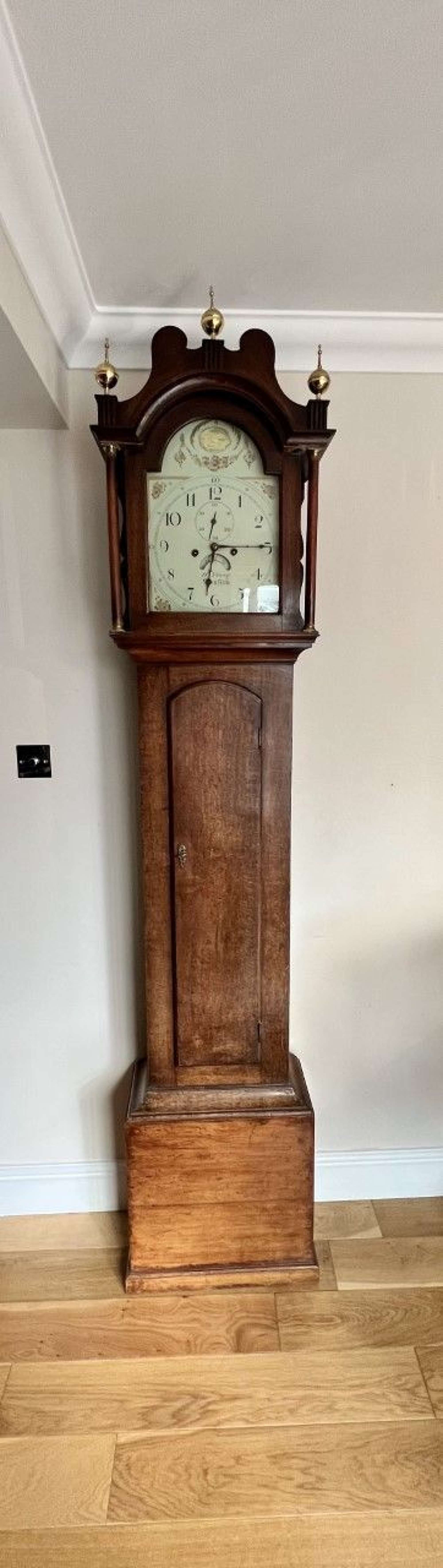 Antique George Iii Quality Mahogany Longcase Clock 8 Day Movement