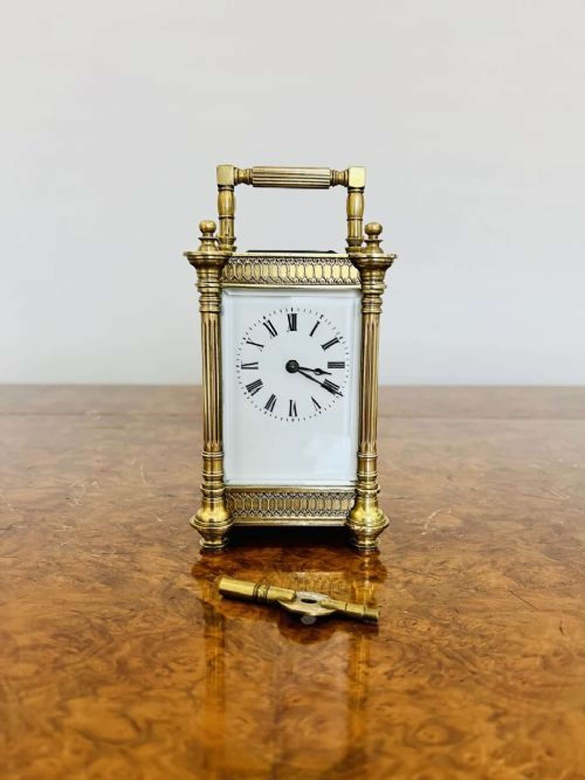 Antique Victorian Quality Ornate Brass Carriage Clock